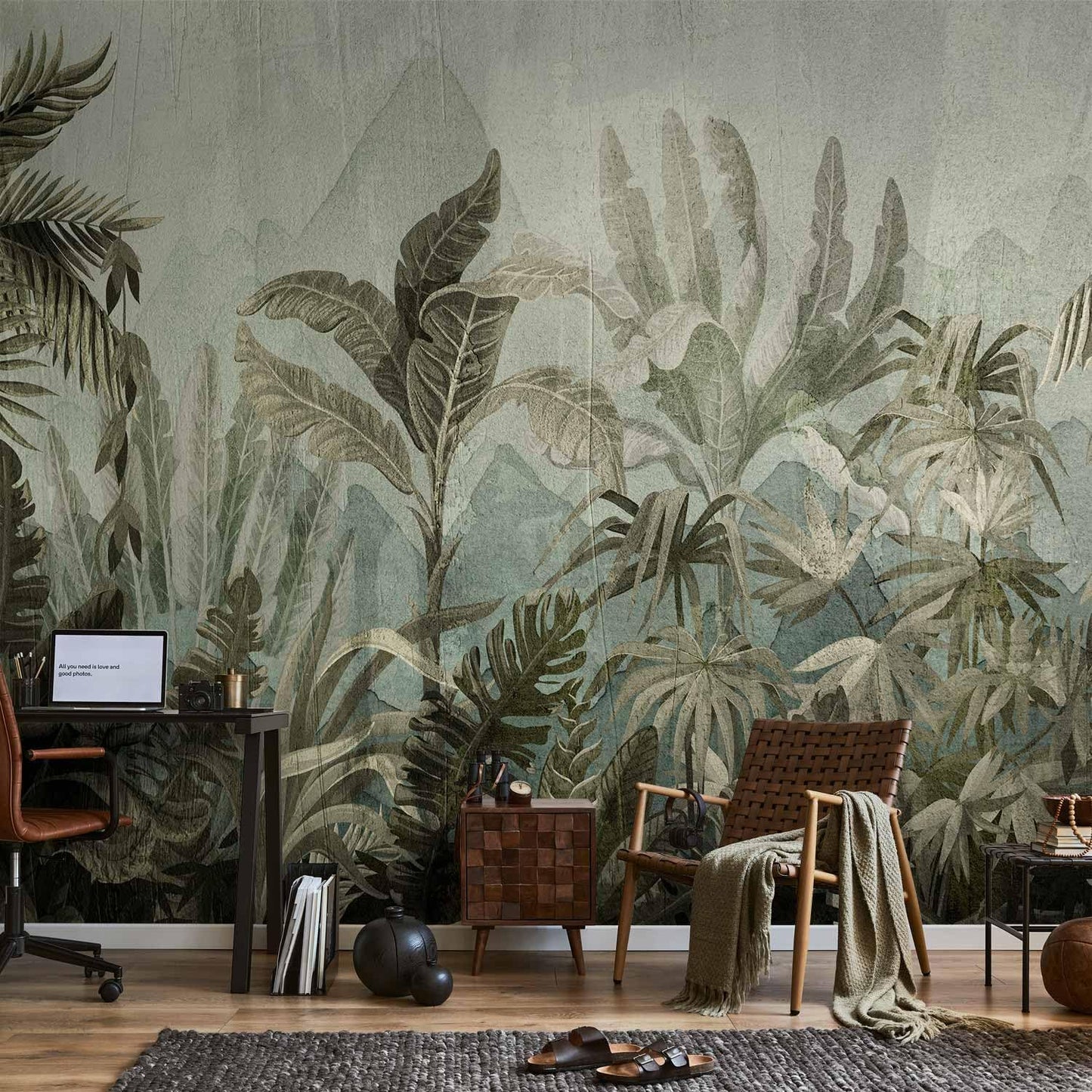 artgeist Premium Wall Mural Leaves 177x124 in - XXL Non-Woven Wallpaper Fleece Wall Decor Photo Print Picture Image Design Nature Botanical Plants Palm Abstract b-C-0854-a-a