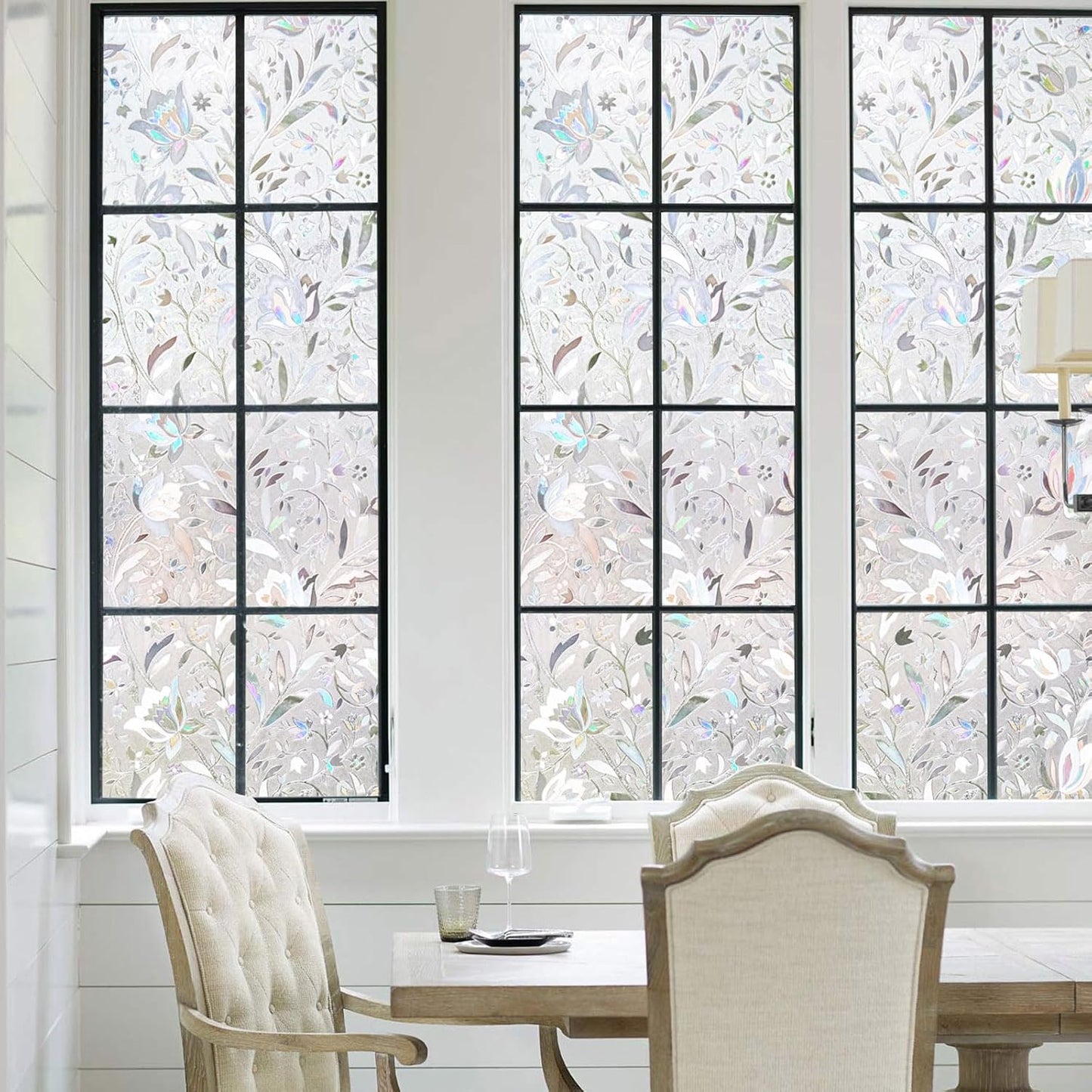 Kromapolis Window Film, Window Privacy Film, Vinyl Glass Covering, Stained Glass Decorative Film, Window Film Privacy Frosted, Static Window Clings, Non-Adhesive, No-Glue (11.8 x 157.4inch)
