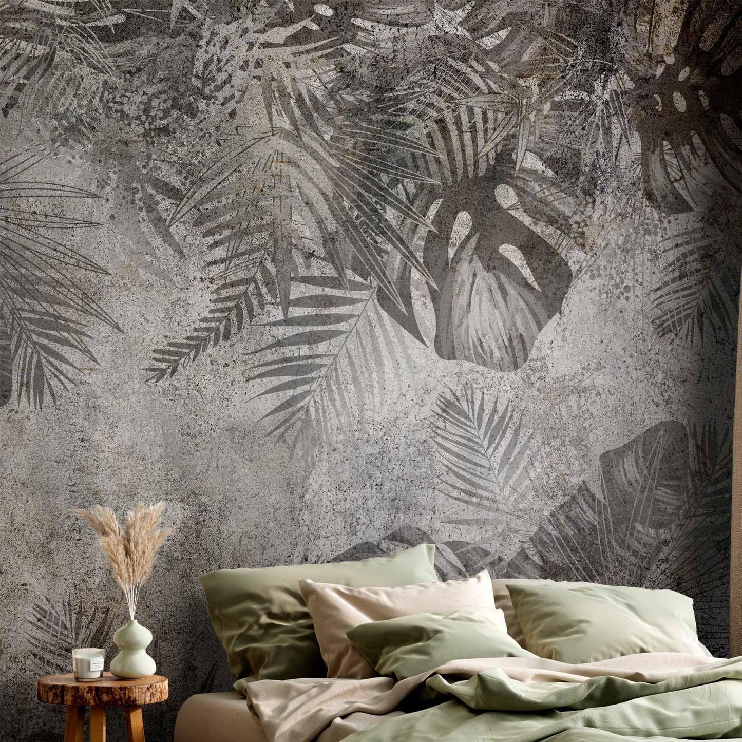 artgeist Wall Mural Tropical Leaves 135x101 in - XXL Peel and Stick Self-Adhesive Wallpaper Removable Large Sticker Foil Wall Decor Print Picture Image Design Palms Leaves Monstera b-C-0825-a-a