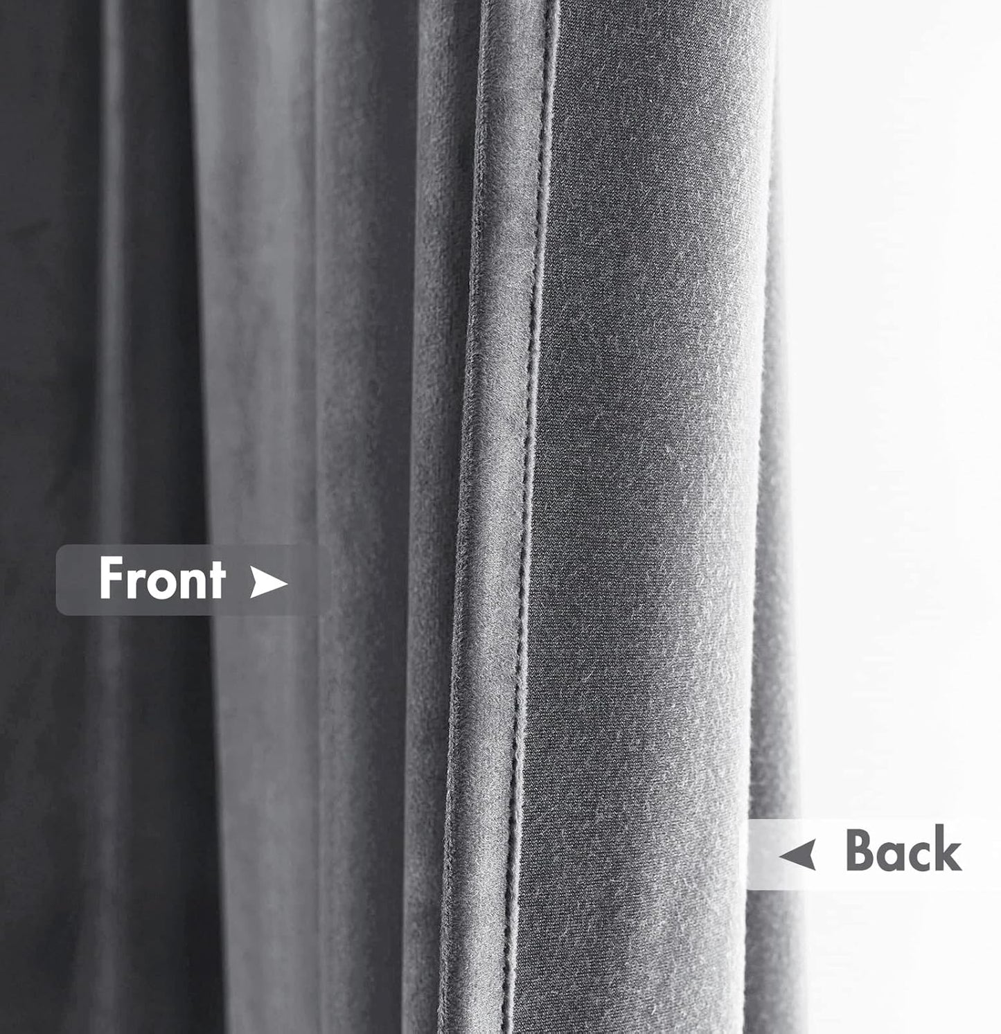MIULEE Grey Velvet Curtains Thermal Insulated Blackout Curtain Drapes for Bedroom Living Room Darkening 84 Inches Long Curtains Panels Rod Pocket Set of 2