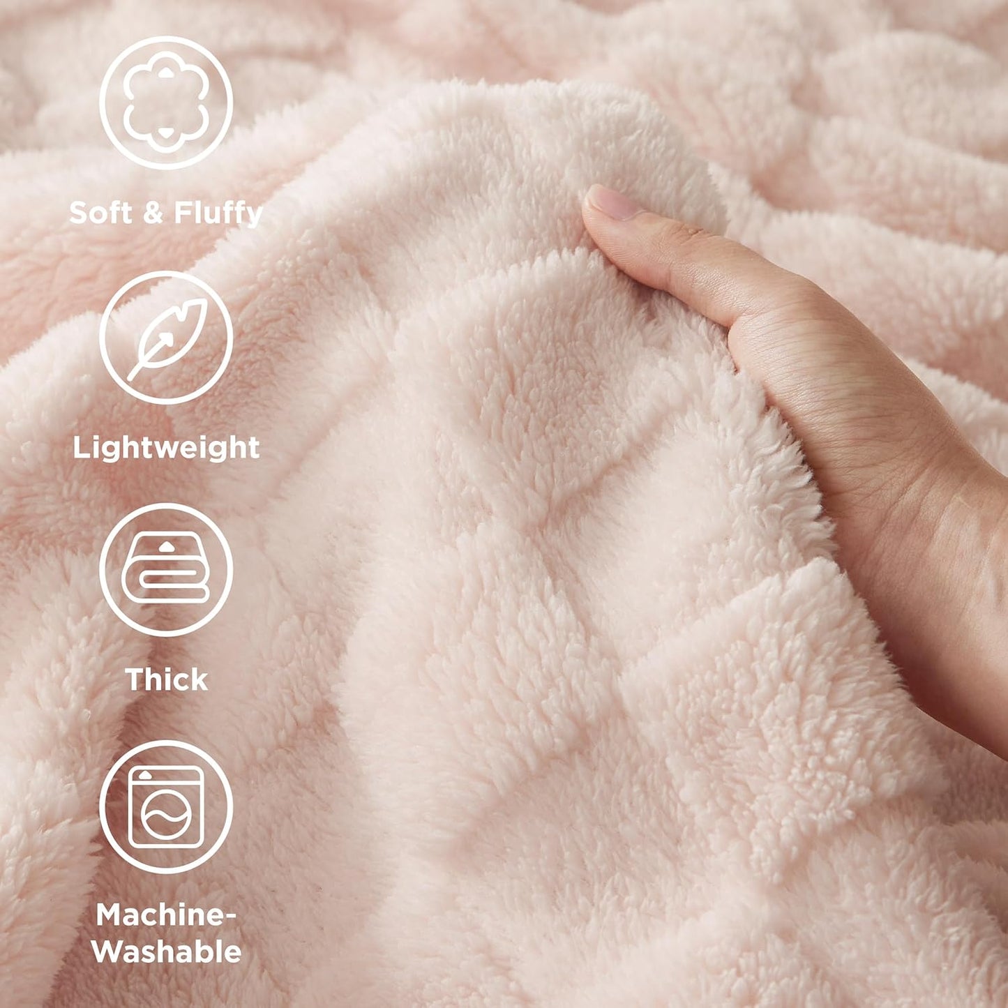 Bedsure GentleSoft Pink Throw Blanket for Couch - Checkered Fleece Blankets Gifts for Women Men Girls, Cute Soft Cozy Throw for Bedroom Home Decor Gifts, 50x60 Inches