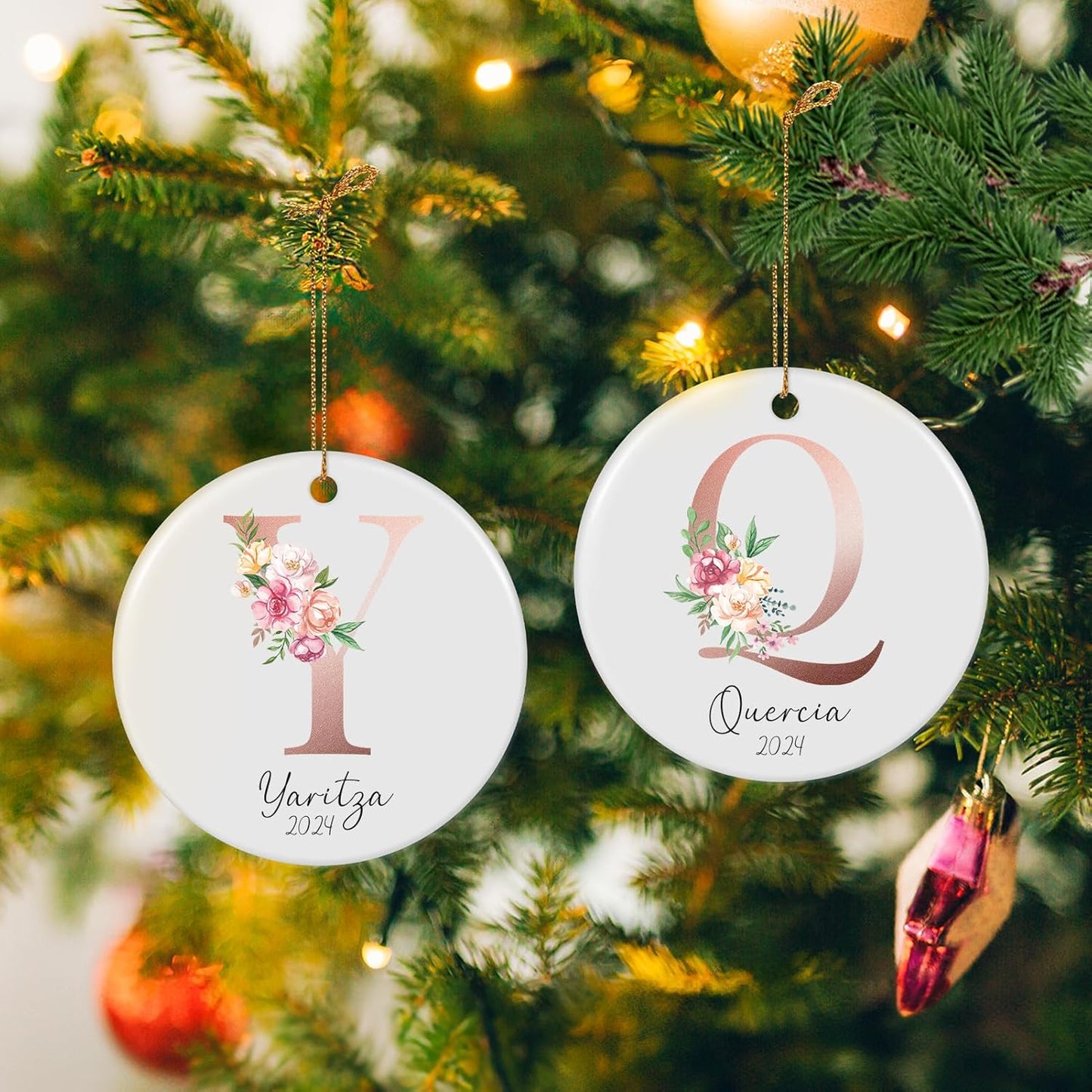 Letter Name Ornament, Personalized Christmas Ornaments 2025, Custom Initial A-Z Monogram Ornament, Family Keepsake Customized