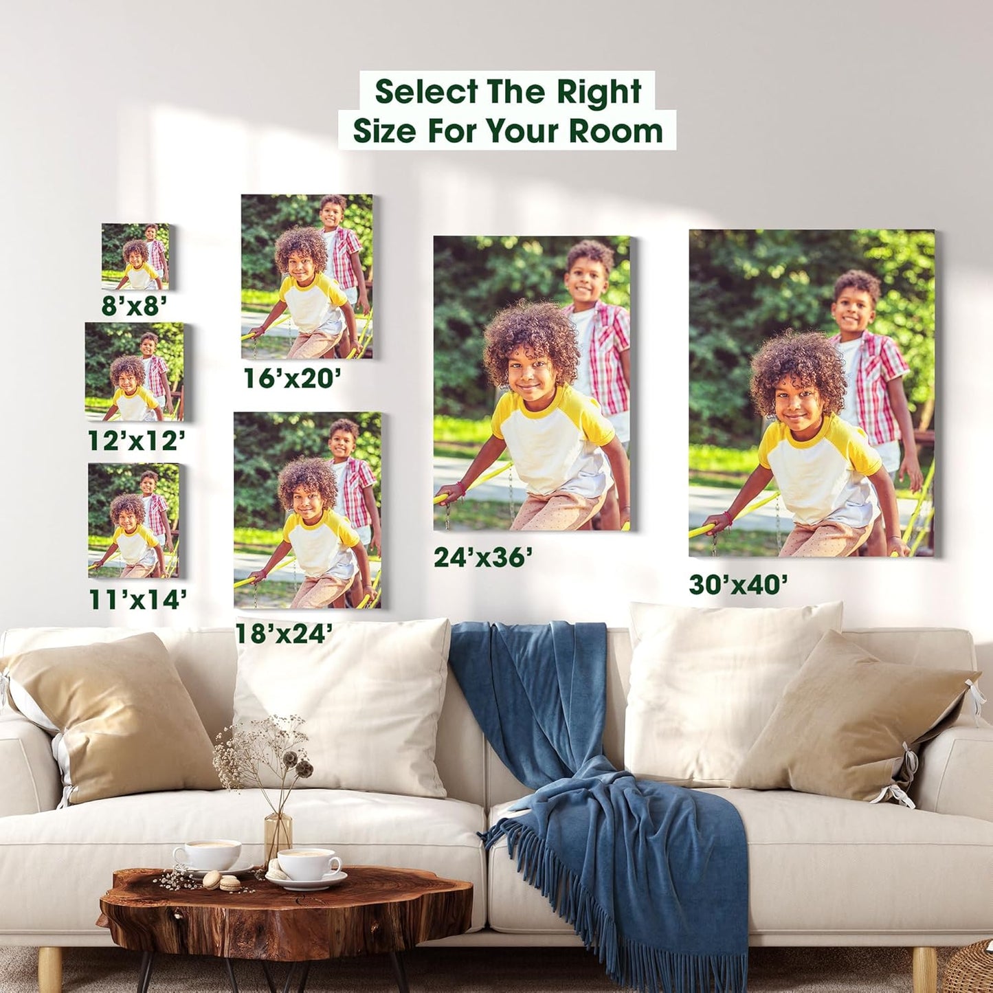 BuildASign Custom Canvas Prints with Your Photos – Personalized Picture To Canvas Wall Art, Perfect for Home Decor, Gifts & Keepsakes, Ready to Hang (11" L x 14" W x .75”D, Metallic Silver)