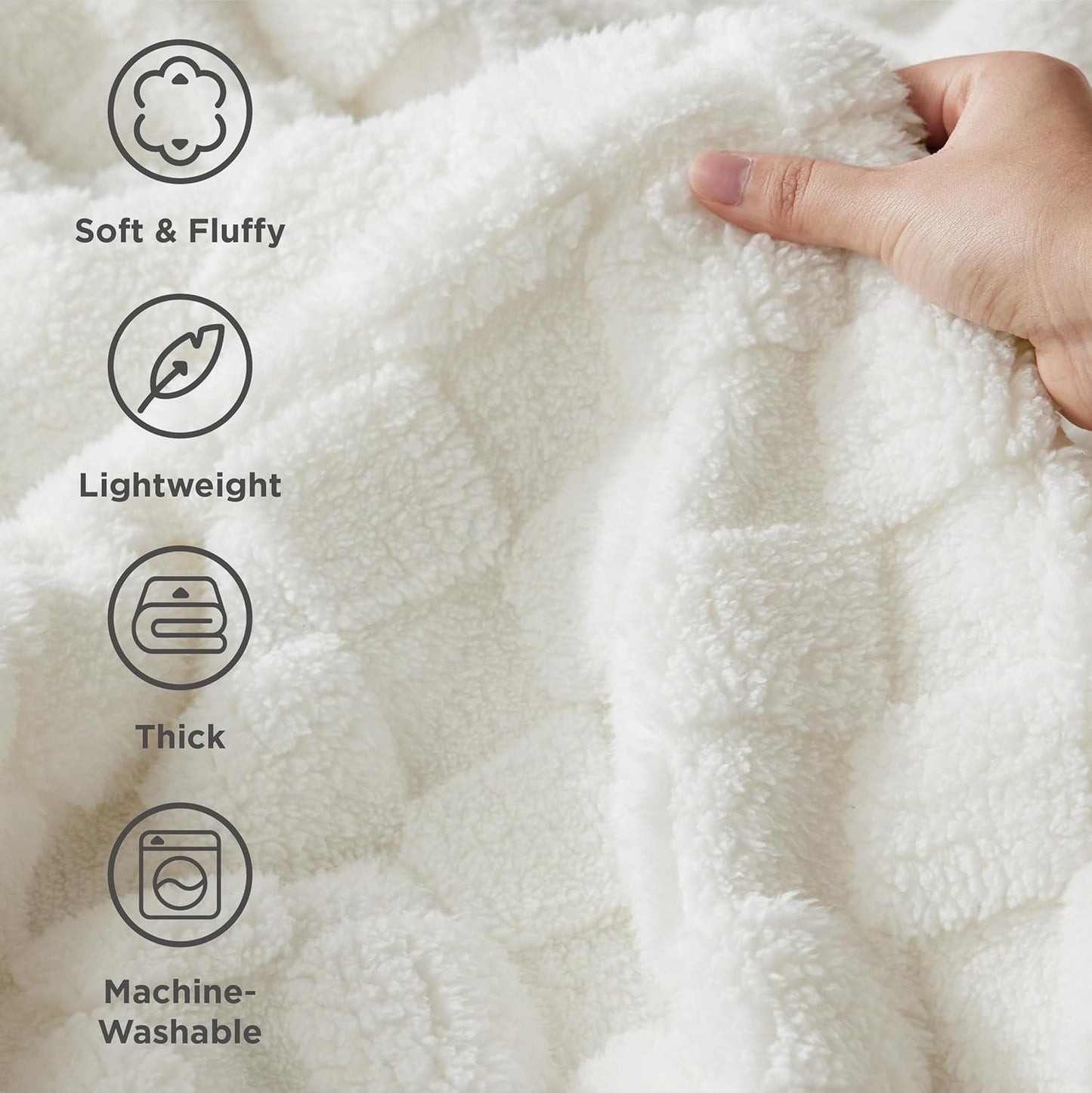 Bedsure GentleSoft Full Size Blankets for Bed White - Super Soft Cozy Fleece Blanket for Women Men Girls, Large Fuzzy Throws for Bedroom Decor, 84x90 Inches