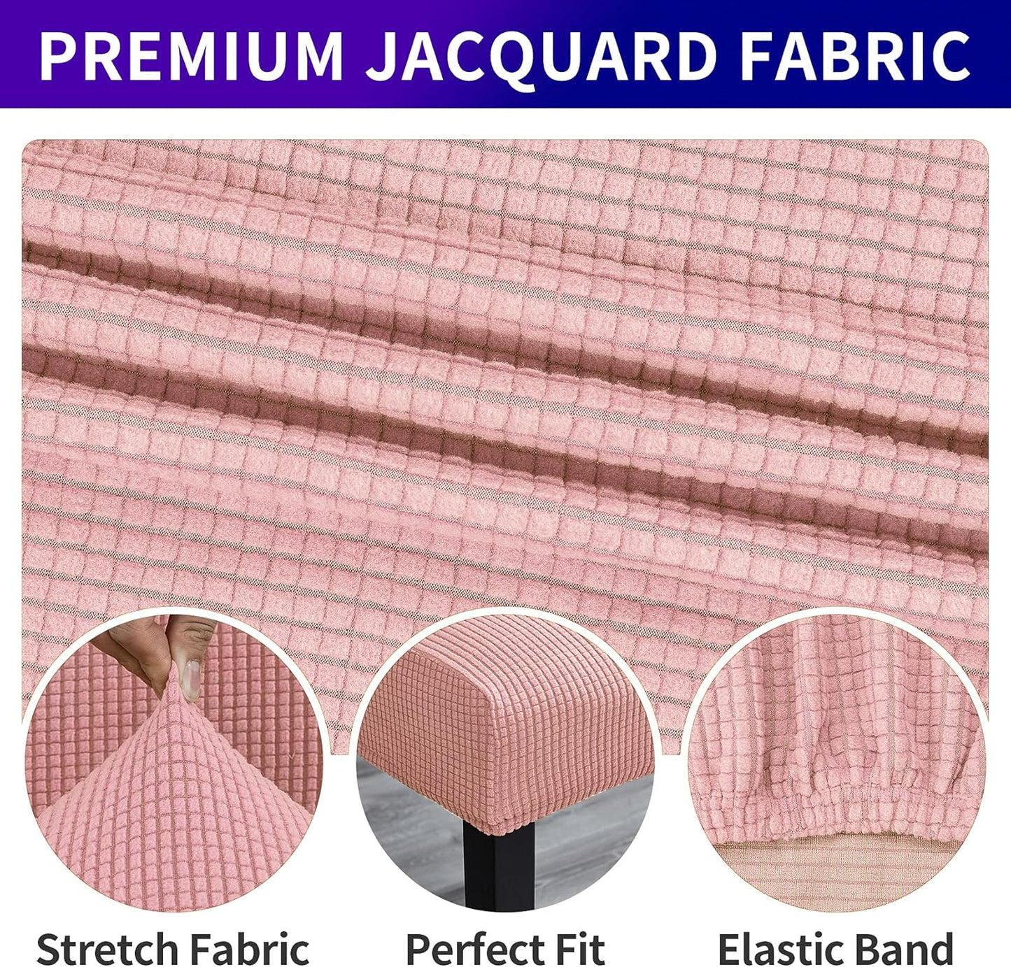 Howhic Stretch Chair Covers for Dining Room Set of 4, Removable Washable Dining Room Chair Covers, Dining Chair Slipcovers Seat Protector, Great for Home Decor and Banquet (Dusty Pink, 4 Pack)