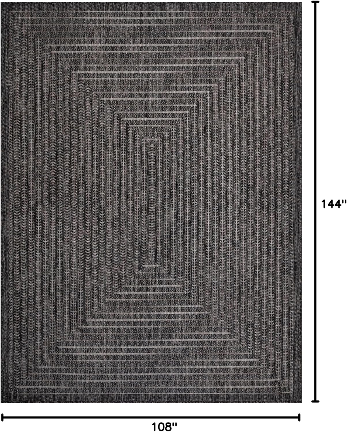 Adiva Rugs Outdoor Indoor Area Rug, Weather Resistant, Easy to Clean, Stain Resistant Floor Mat for Dining Room, Backyard, Deck, Patio (Pebble Weiss, 9' x 12')