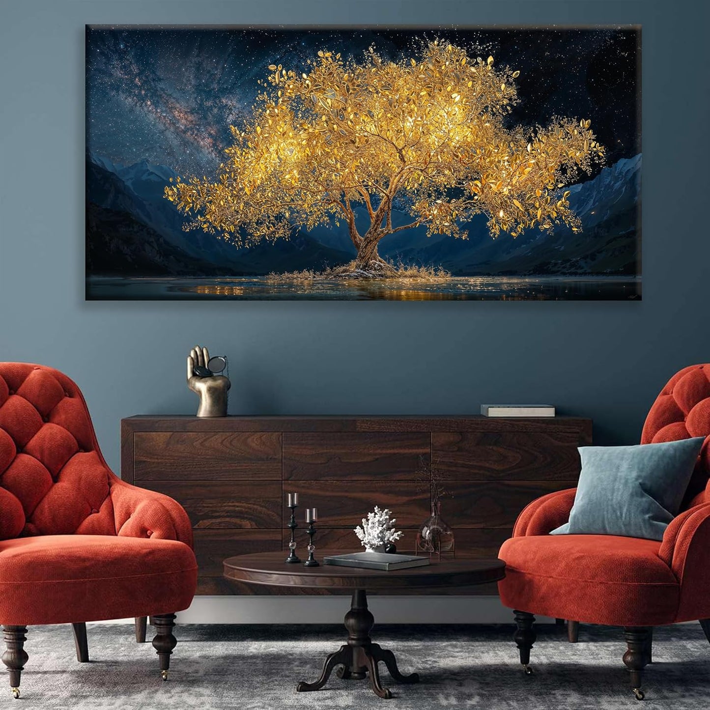 Tsomzxng Canvas Wall Art Decor Modern Large Wall Art For Living Room 29 X 58 Inches Gold Tree Of Life Abstract Wall Decor Paintings Picture For Bedroom Dining Room Home Office Artwork