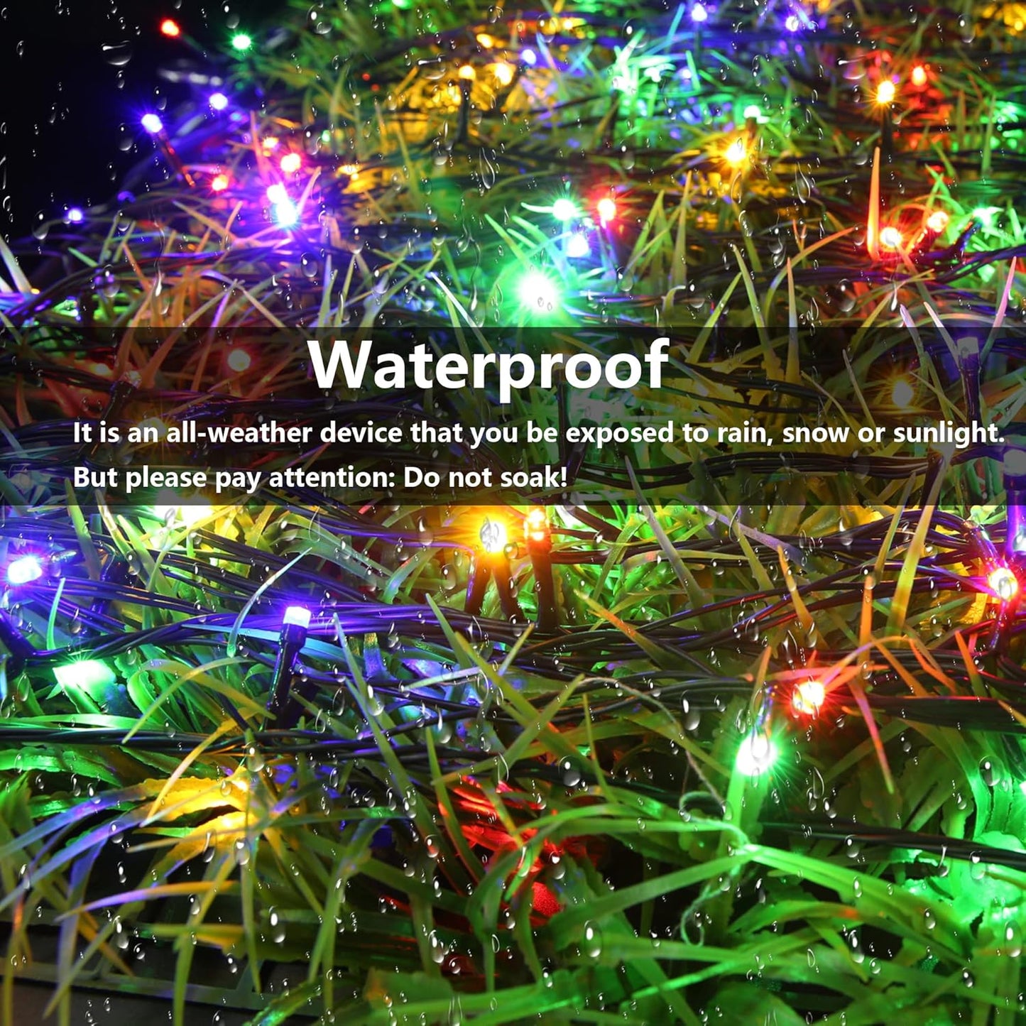 Joomer Solar Christmas Lights Outdoor, 105FT 300 LED 8 Modes Solar String Lights Waterproof Fairy Tree Lights for Garden Yard Patio Christmas Decoration (Multicolor)
