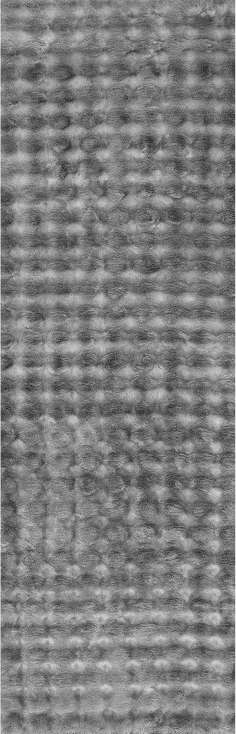 nuLOOM Jeni Checkered 2'6" x 6' Machine Washable Runner Rug for Living Room Bedroom Dining Room Entryway Hallway Kitchen, Dark Grey