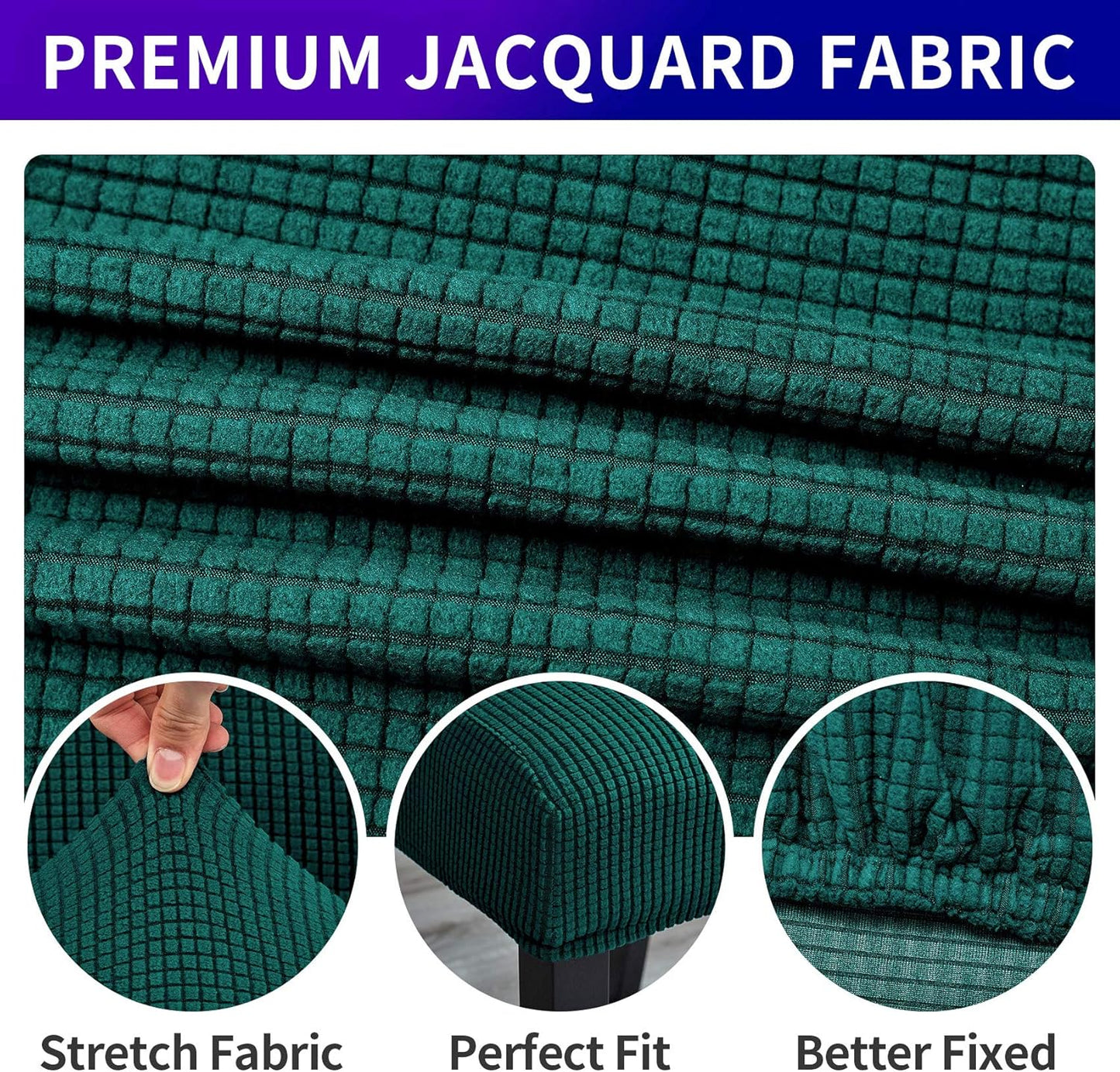 Howhic Stretch Chair Covers for Dining Room Set of 8, Removable Washable Dining Room Chair Covers, Dining Chair Slipcovers Seat Protector, Great Decor for Home and Banquet (Hunter, 8 Pack)