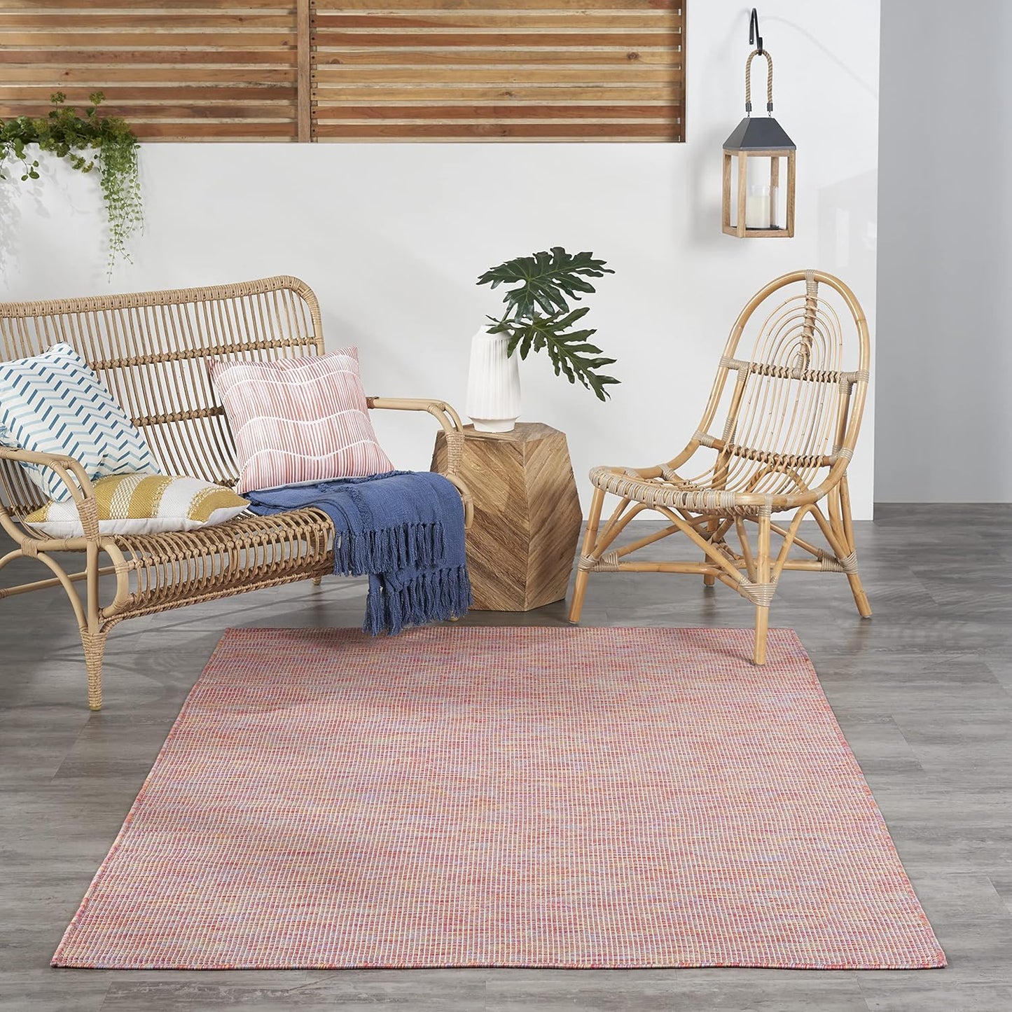 Nourison Home Positano Indoor/Outdoor Rainbow 6' x 9' Area Rug, Easy Cleaning, Non Shedding, Bed Room, Living Room, Dining Room, Backyard, Deck, Patio (6x9)