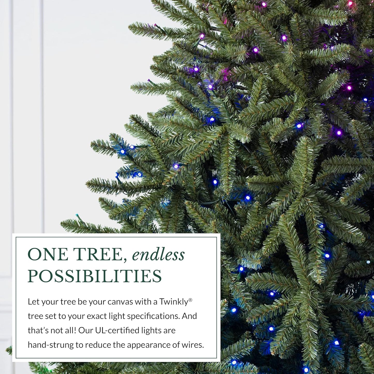 Balsam Hill 6.5ft Pre-Lit Classic Blue Spruce Artificial Christmas Tree with 2,144+ Tips, 330 Twinkly LED Smart Lights, Easy Plug System, Premium Stand & Storage Bag for Indoor Holiday Decorating