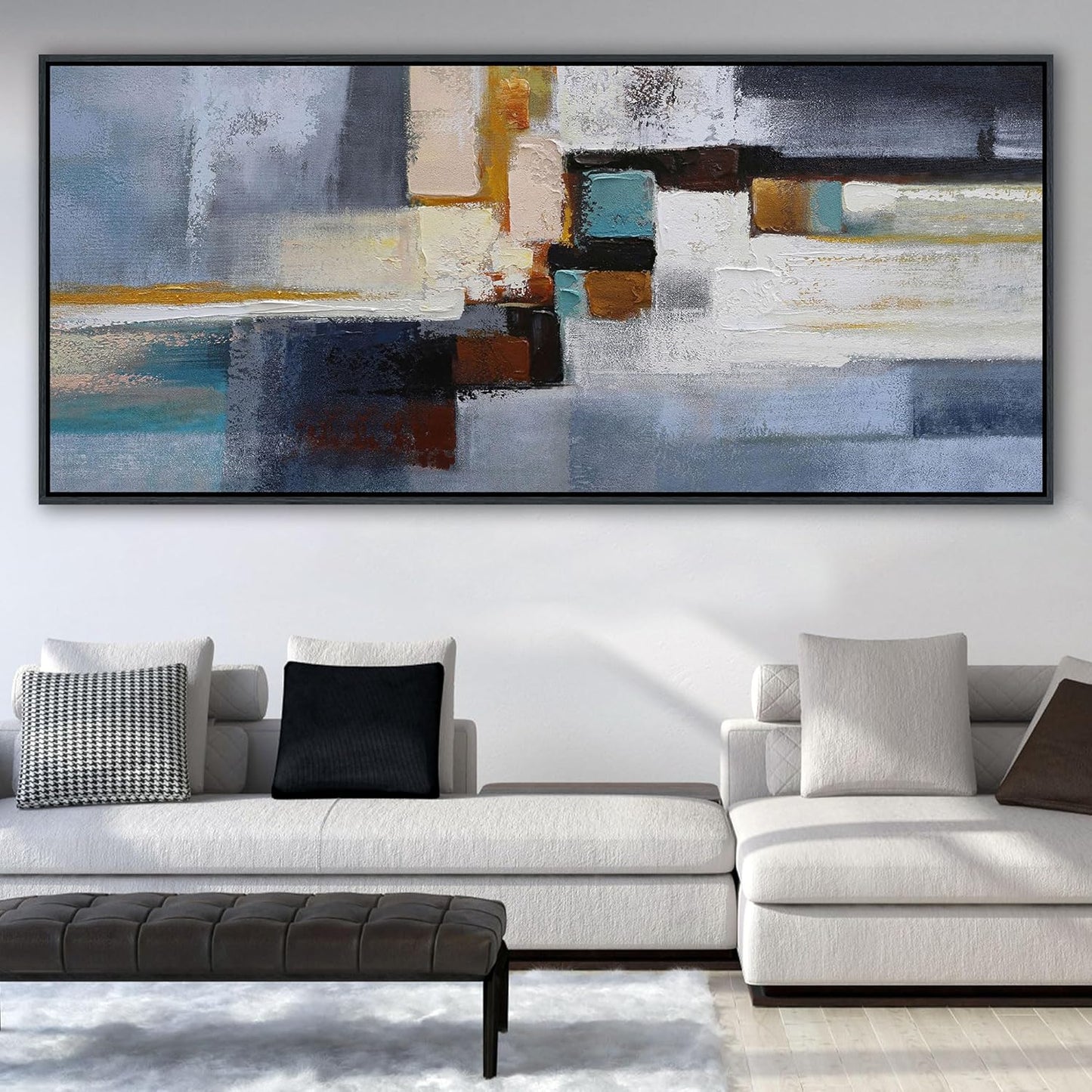 KLAKLA Extra Large Wall Art 86x29 Inches - Abstract Huge Canvas Picture Wall Decor Living Room Oversized Artwork for Walls Bedroom Office Decoration Modern Frame Wall Art