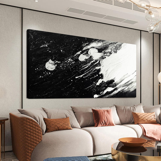 Canvas Wall Art Decor Modern Black and White Wall Art Prints Abstract Wall Art for Living Room Abstract Black Art Abstract Canvas Art Wall Decor Artwork for Walls Bedroom Office Decor 20" X 40"