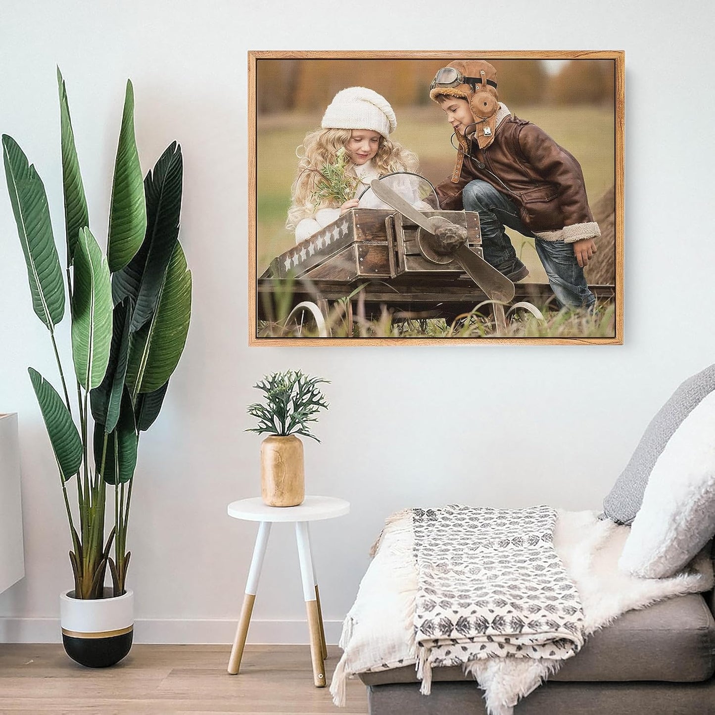 Personalized Custom Canvas Prints: Photo On Canvas (Light Brown, 8x8) Transform Your Photos into Stunning Framed Wall Art Digitally Printed Photo To Canvas Ideal for Home Decor, Gifts Keepsakes.
