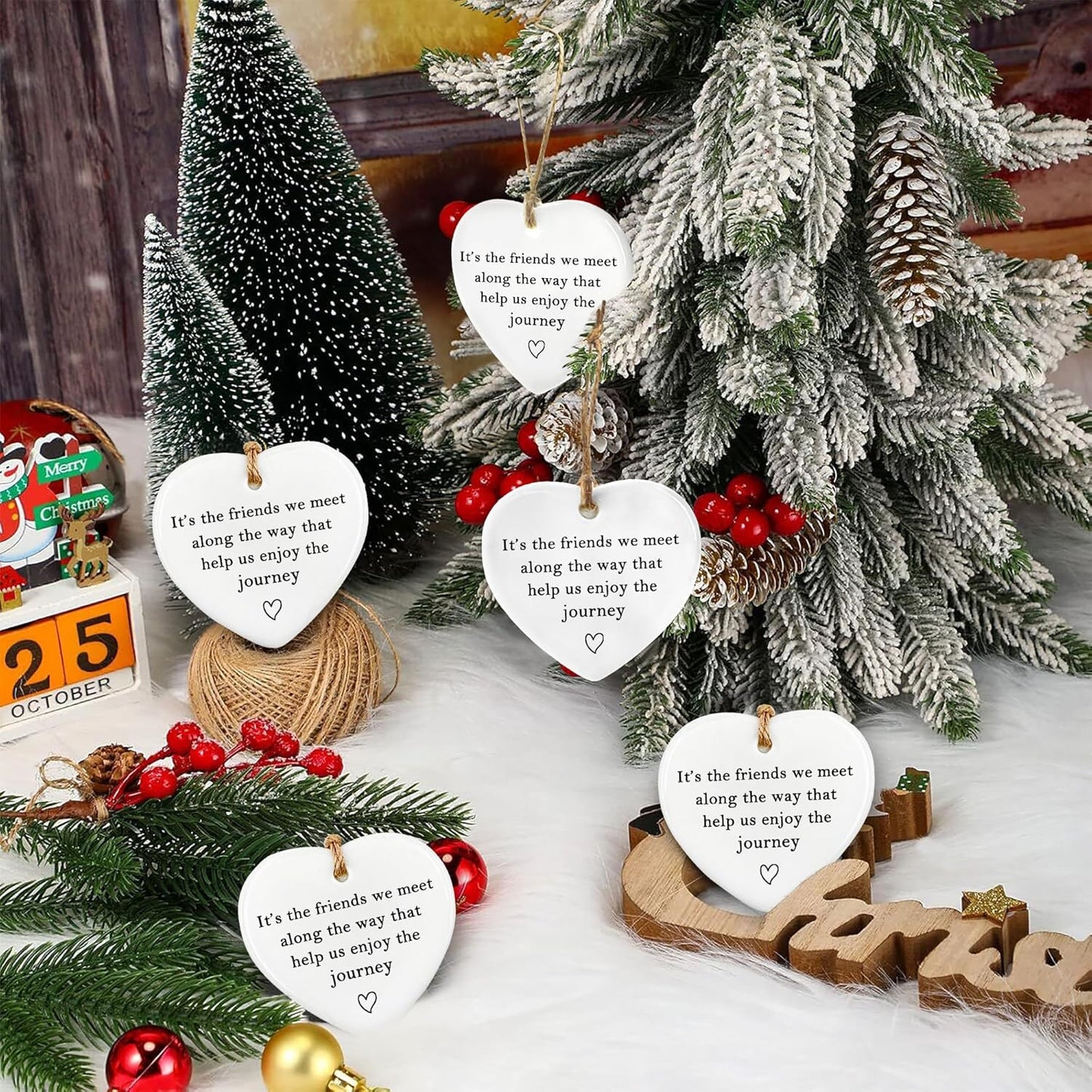 Friendship Gifts for Women Men - 10 Pcs for Women Men Keepsake, Birthday Gifts for Friends Female Male Ceramic Ornament Set