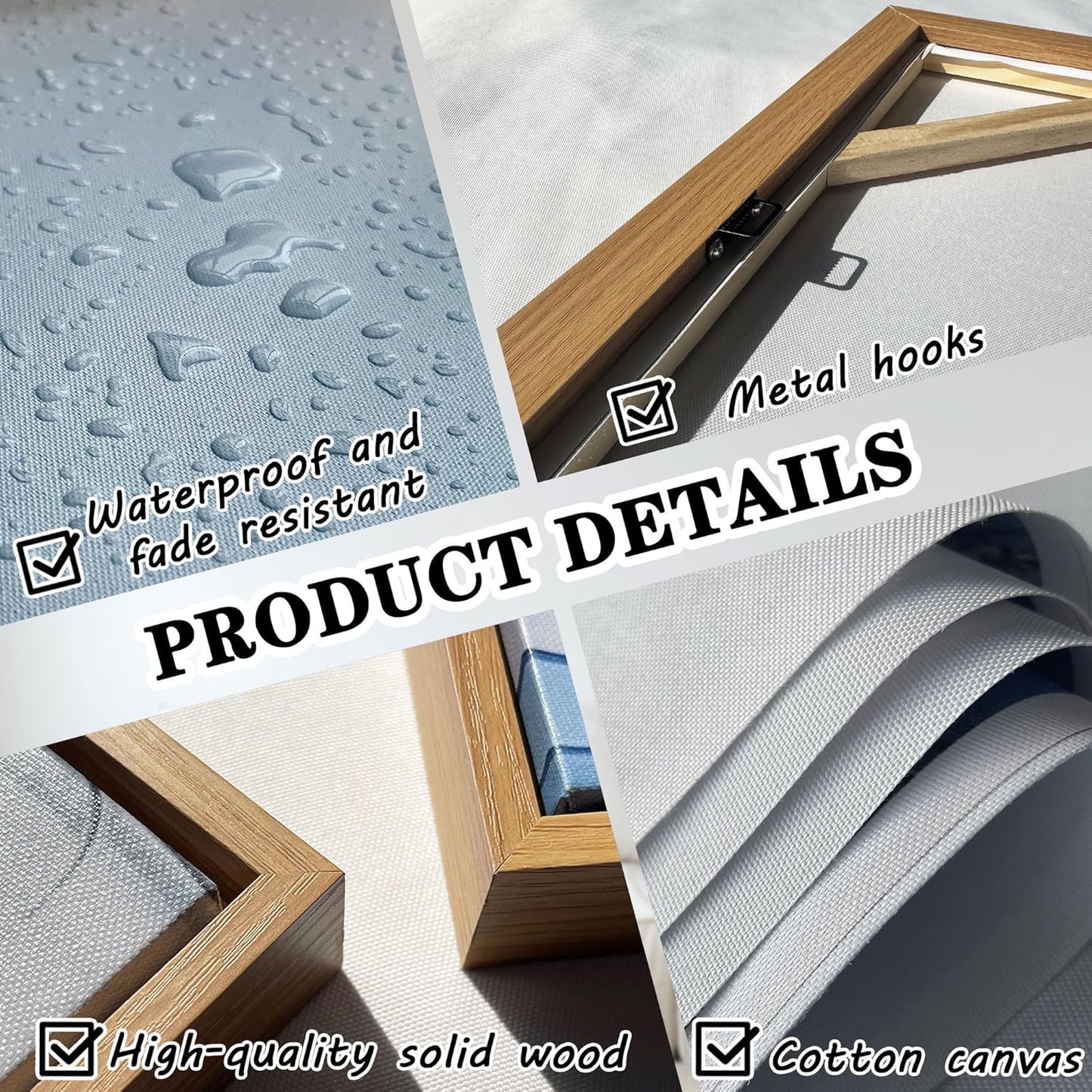 Large Modern Wall Art - Framed Canvas Wall Art Abstract Wall Decor for Living Room - Minimalist Style Artwork Decorations Wooden Frames for Canvas Paintings