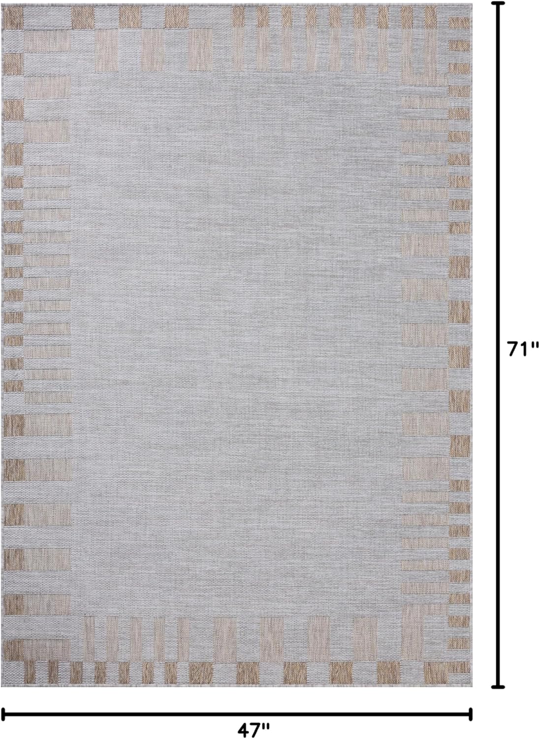 Loloi Amber Lewis Topanga Collection TOP-08 Silver/Natural 3'-11" x 5'-11" Indoor/Outdoor Accent Rug