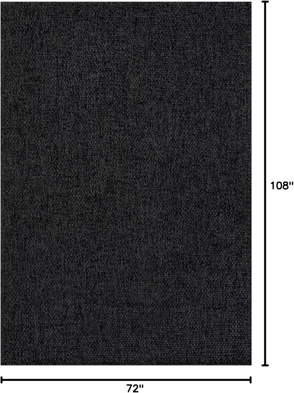 CAMILSON Easy Jute Rug 6x9, Indoor Outdoor Dark Gray Black Farmhouse Area Rugs for Living Room Patio and Kitchen Rug, Solid Boho Woven Design, Easy-Cleaning, Washable Outside Carpet Alfombras (6 x 9)