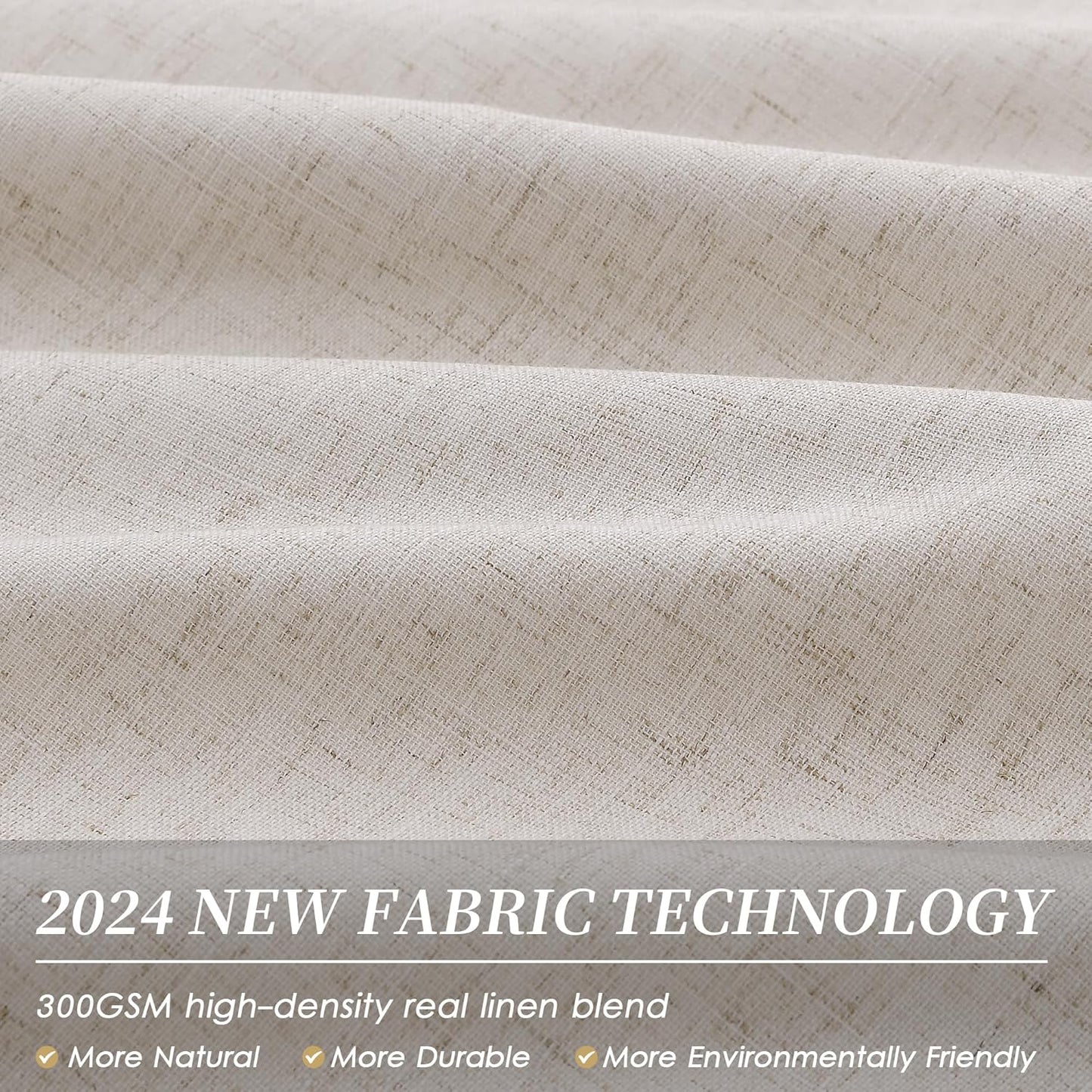BOODII 63 Inch Blackout Curtains Linen Black Out Curtain for Bedroom 2 Panels Set Neutral Room Darkening Curtains Sand Beige Thermal Insulated Curtain for Nursery Window Drapes Back Tab 52x63