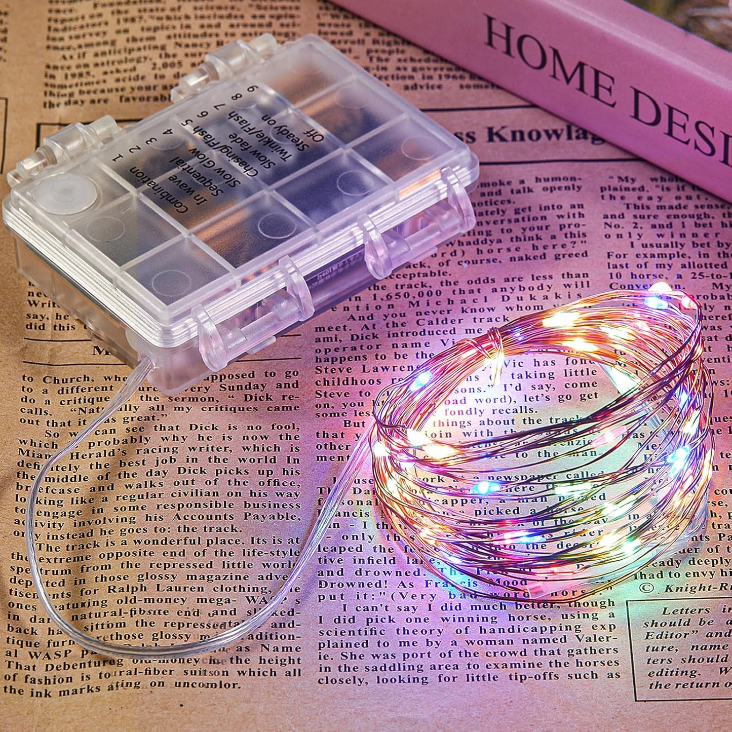 2 Pack 32.8 Ft. Battery Operated Outdoor String Lights with Remote & Timer, LED Multi Color Fairy Lights, Waterproof Twinkle Lights for Bedroom, Dorm, Mason Jar, Wedding, Party, Christmas