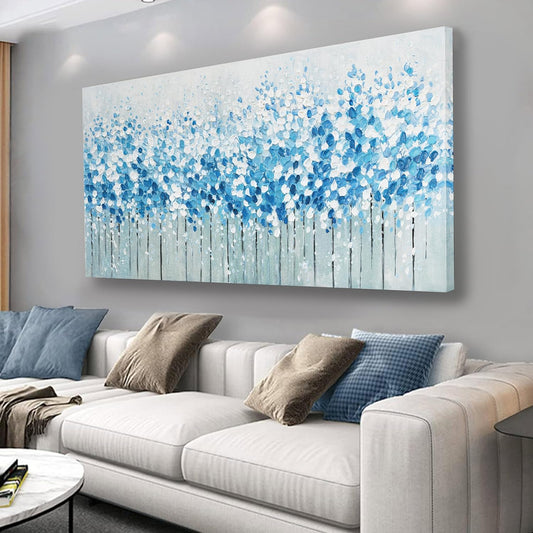 Belmrxne Abstract Art Wall Decor Blue and White Canvas Painting Modern Minimalist Artwork for Living Room Bedroom Dining Room Office Home Decor 24x48 inch