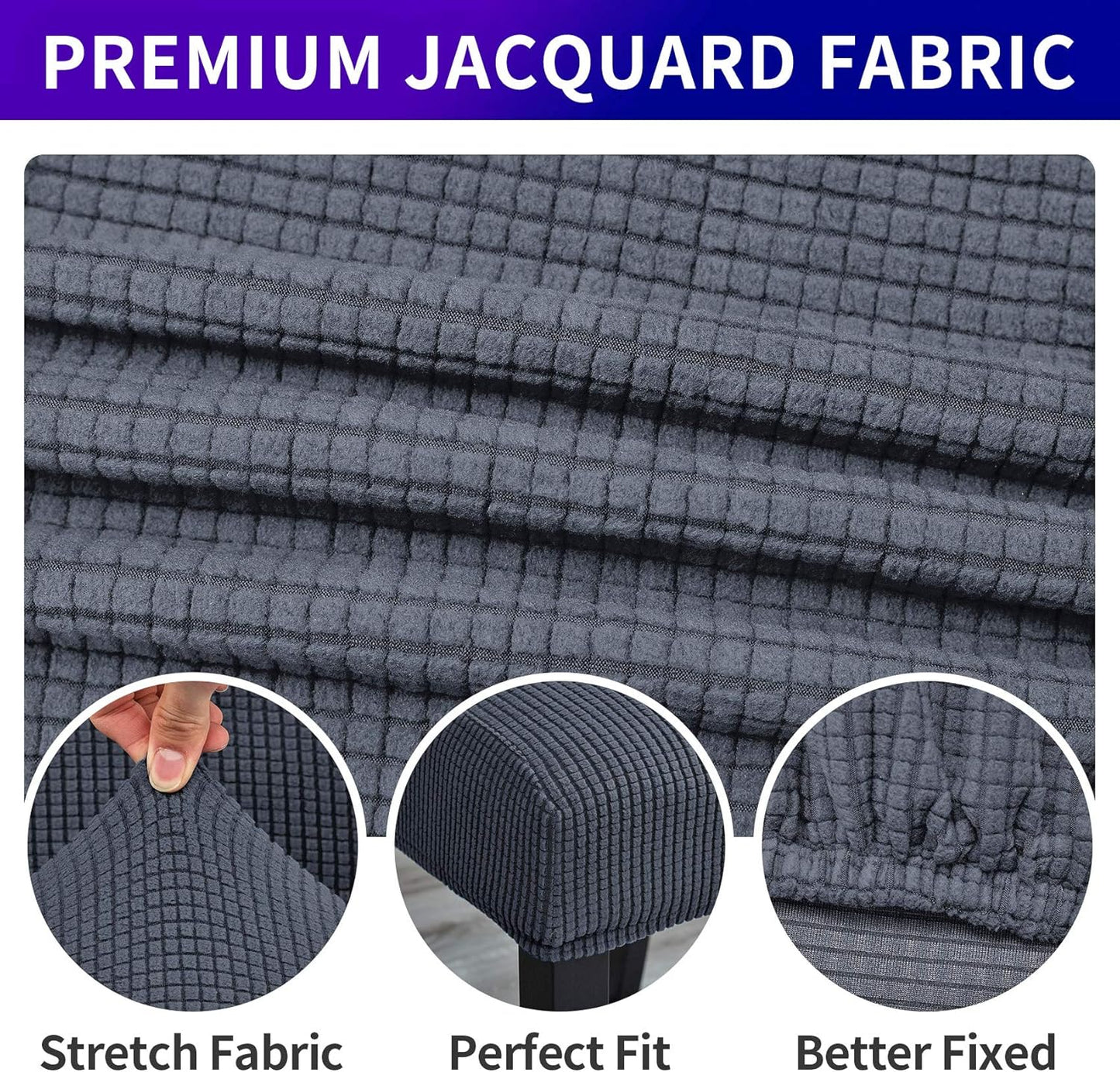 Howhic Stretch Chair Covers for Dining Room Set of 4, Removable Washable Dining Room Chair Covers, Dining Chair Slipcovers Seat Protector, Great Home Decor and Banquet Upholstery (Gray, 4 Pack)