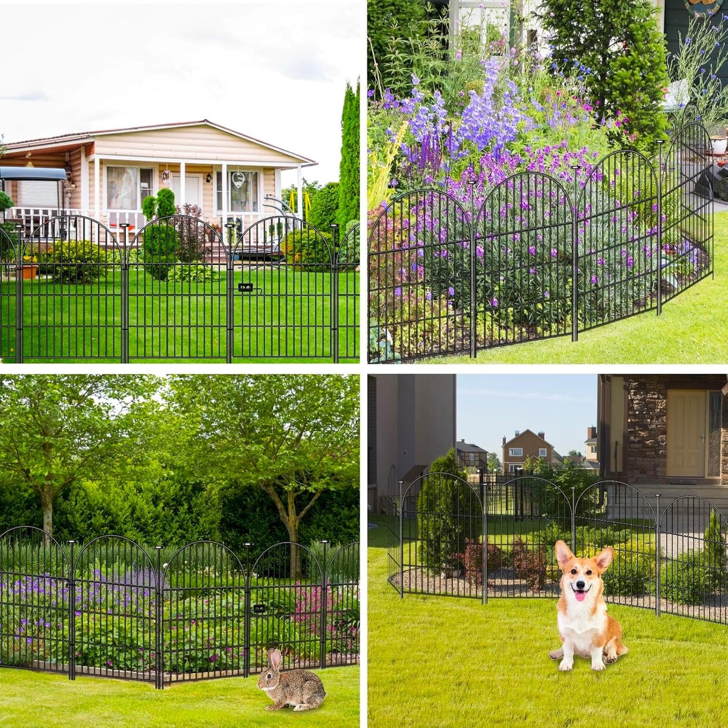 Tall Garden Fence with Gate 40 in(H)x26.2 Ft(L), 12 Panels Dog Fence Outdoor for Yard, No Dig Garden Fence Border,Heavy Duty Metal Temporary Rabbit Dog Fences Animal Barrier for Outdoor Yard