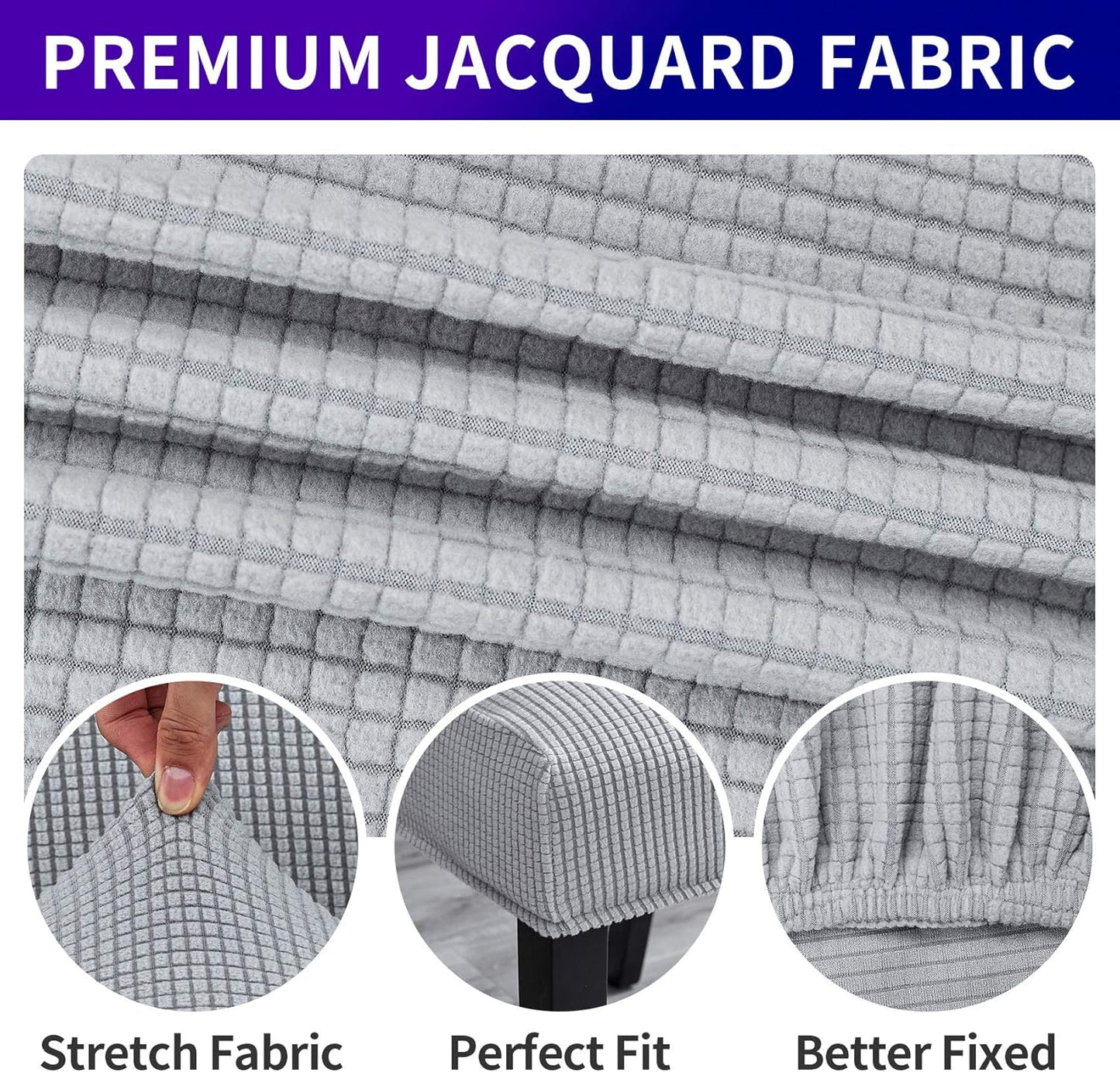 Howhic Stretch Chair Covers for Dining Room Set of 6, Removable Washable Dining Room Chair Covers, Dining Chair Slipcovers Seat Protector, Great Decor for Home and Banquet (Sliver, 6 Pack)