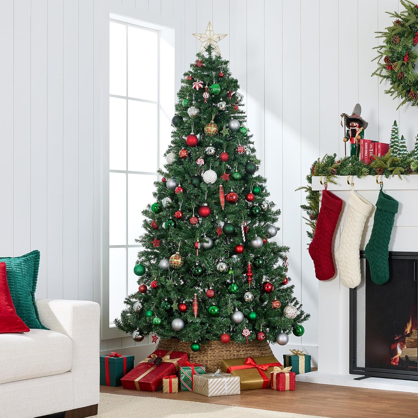 Best Choice Products Artificial Christmas Tree, 4.5ft Premium Unlit Realistic Spruce Holiday Décor w/Dense Branches, Easy Assembly, Metal Base