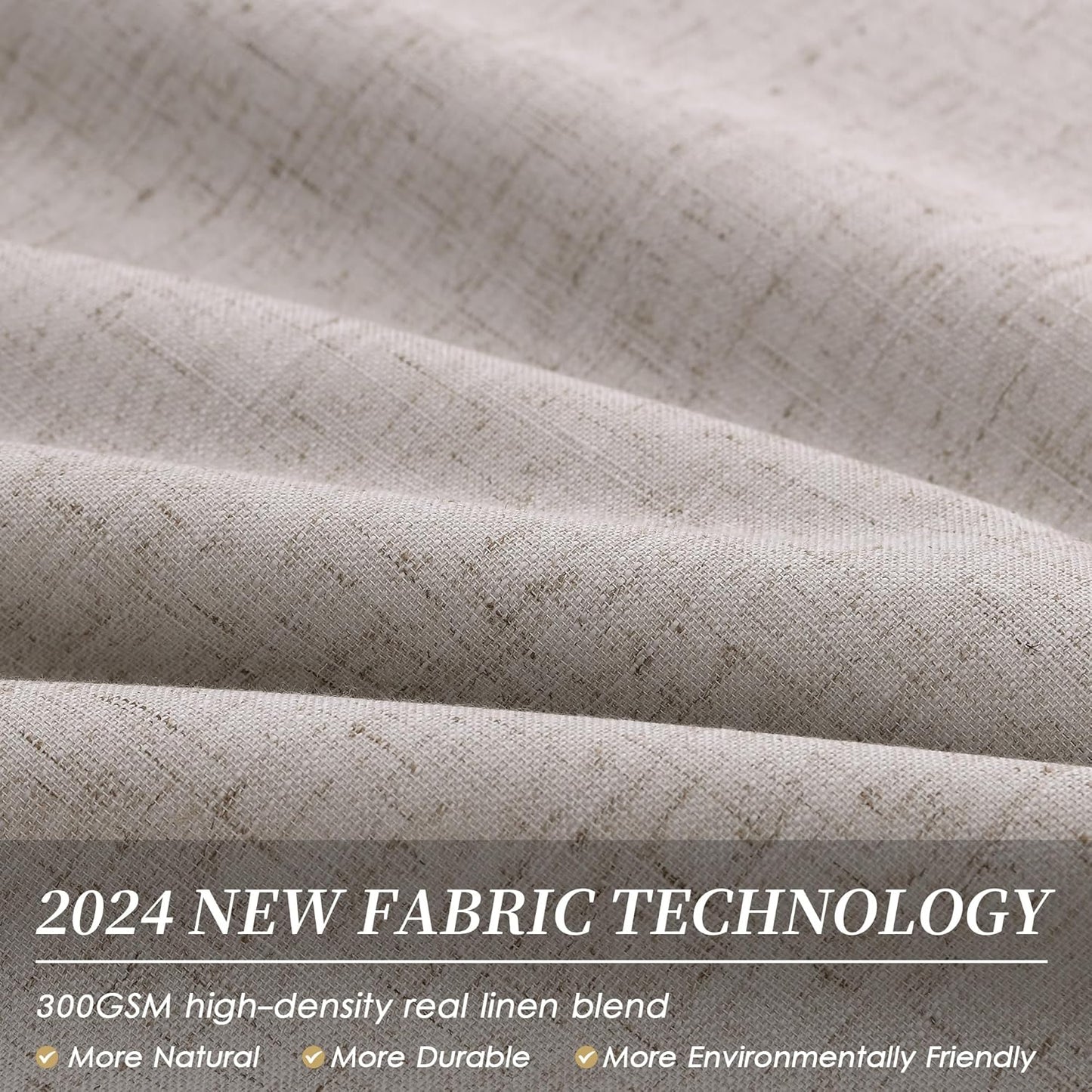 Room Darkening Curtains Brownish Grey Black Out Curtains 96 Inches Long 2 Panel Set Back Tab Neutral Linen Curtain for Sliding Door Modern Farmhouse Living Room Blackout Drapes Soundproof 52x96