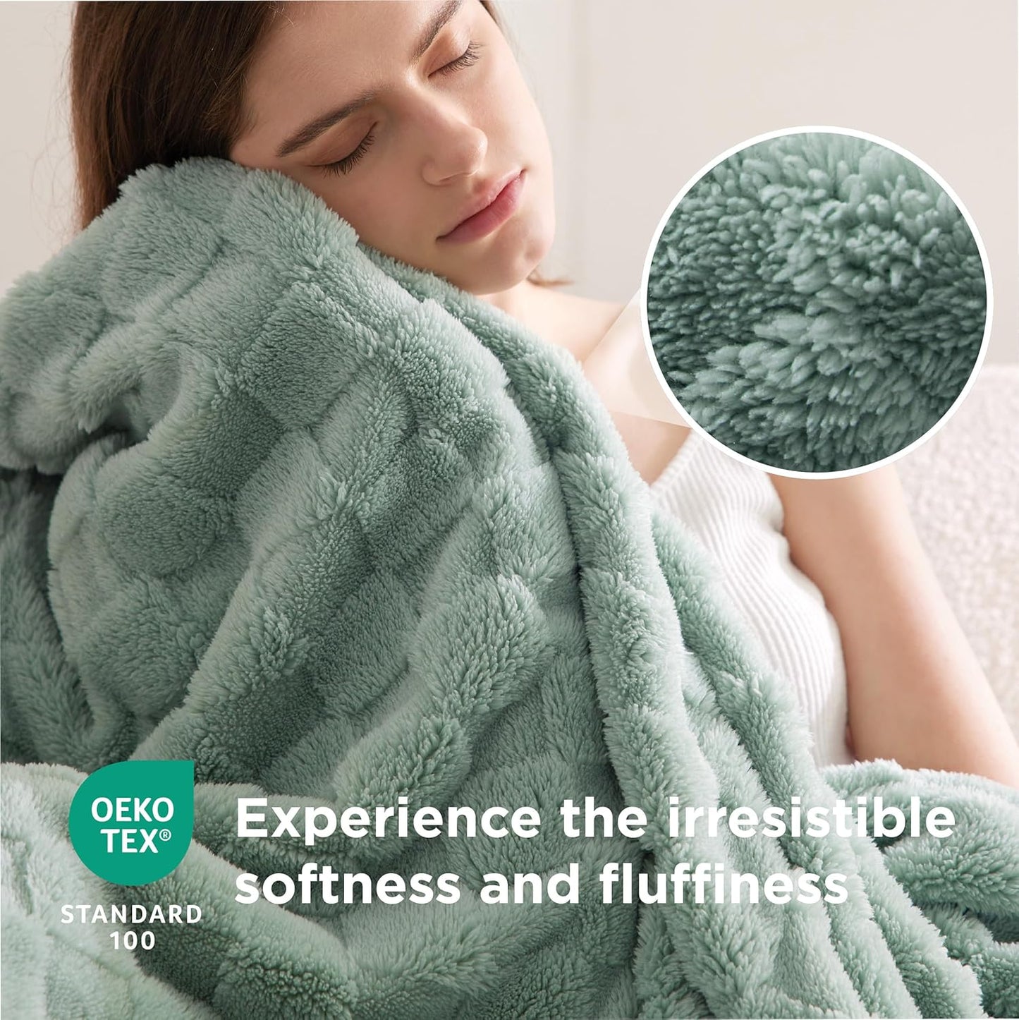 Bedsure GentleSoft Sage Green Twin XL Blanket for Bed - Super Soft Cozy Fleece Blankets for Women, Cute Throws for Girls, Dorm Room Essentials for Girls Teens Back to School, 66x90 Inches
