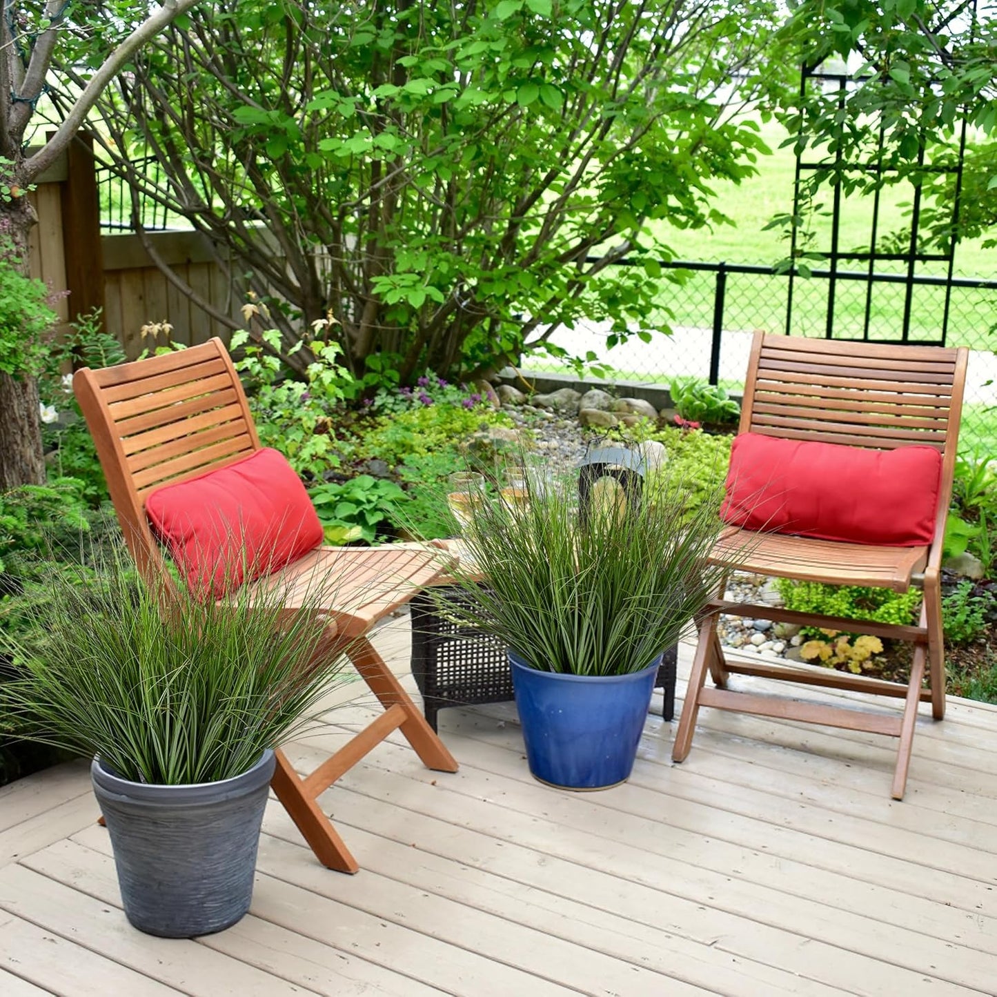 48PCS 17.3" Fake Plants Artificial Wheat Grass Greenery Plastic Plants Fake Grass Artificial Plants for Outdoor Decor Artificial Grass Plant with Greenery Stems for Indoor Home Decoration