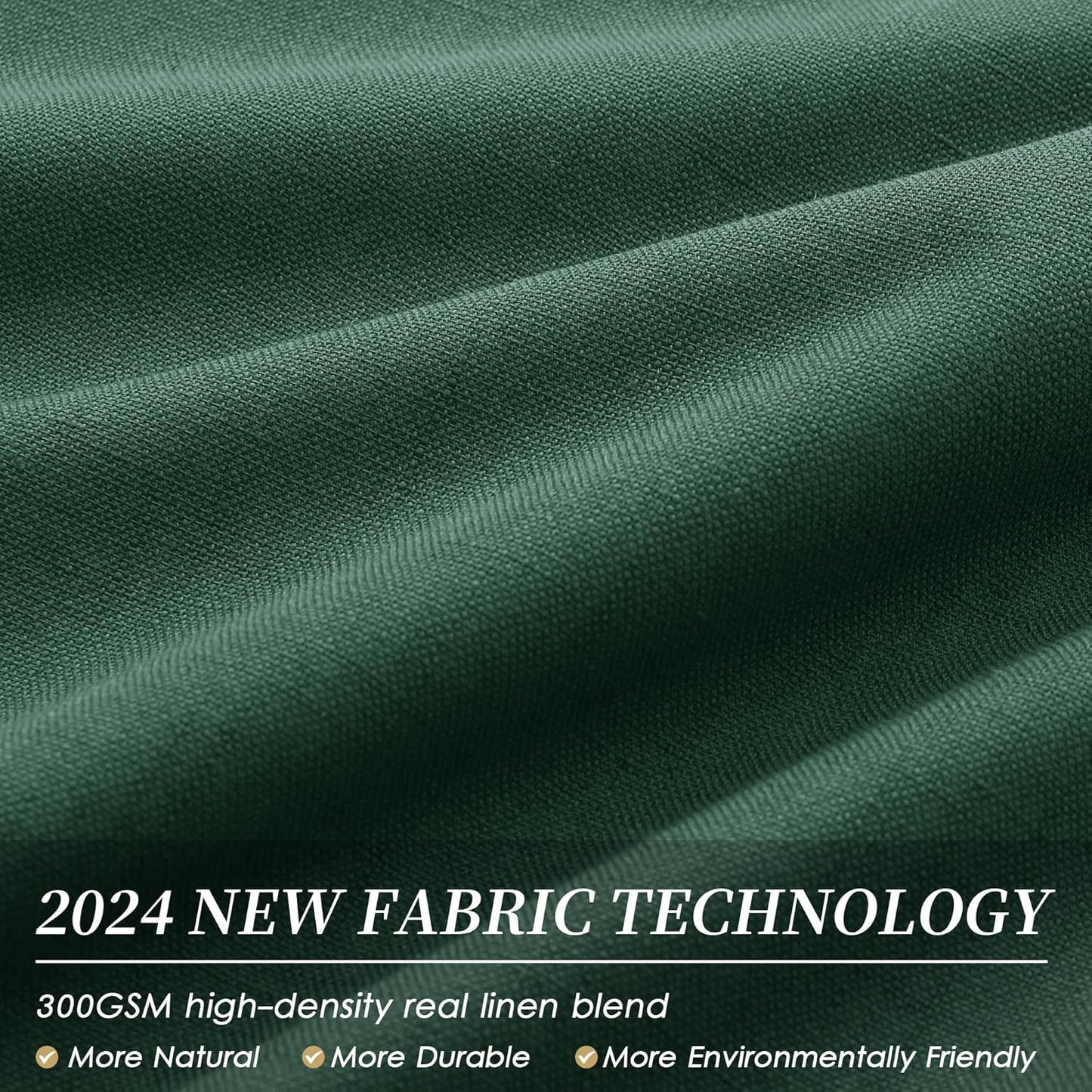 BOODII 108 Inch Black Out Curtains 2 Panels Set Back Tab Thermal Insulated Green Linen Textured Blackout Curtains Noise Reducing for Farmhouse Living Room Darkening Window Drapes 52x108