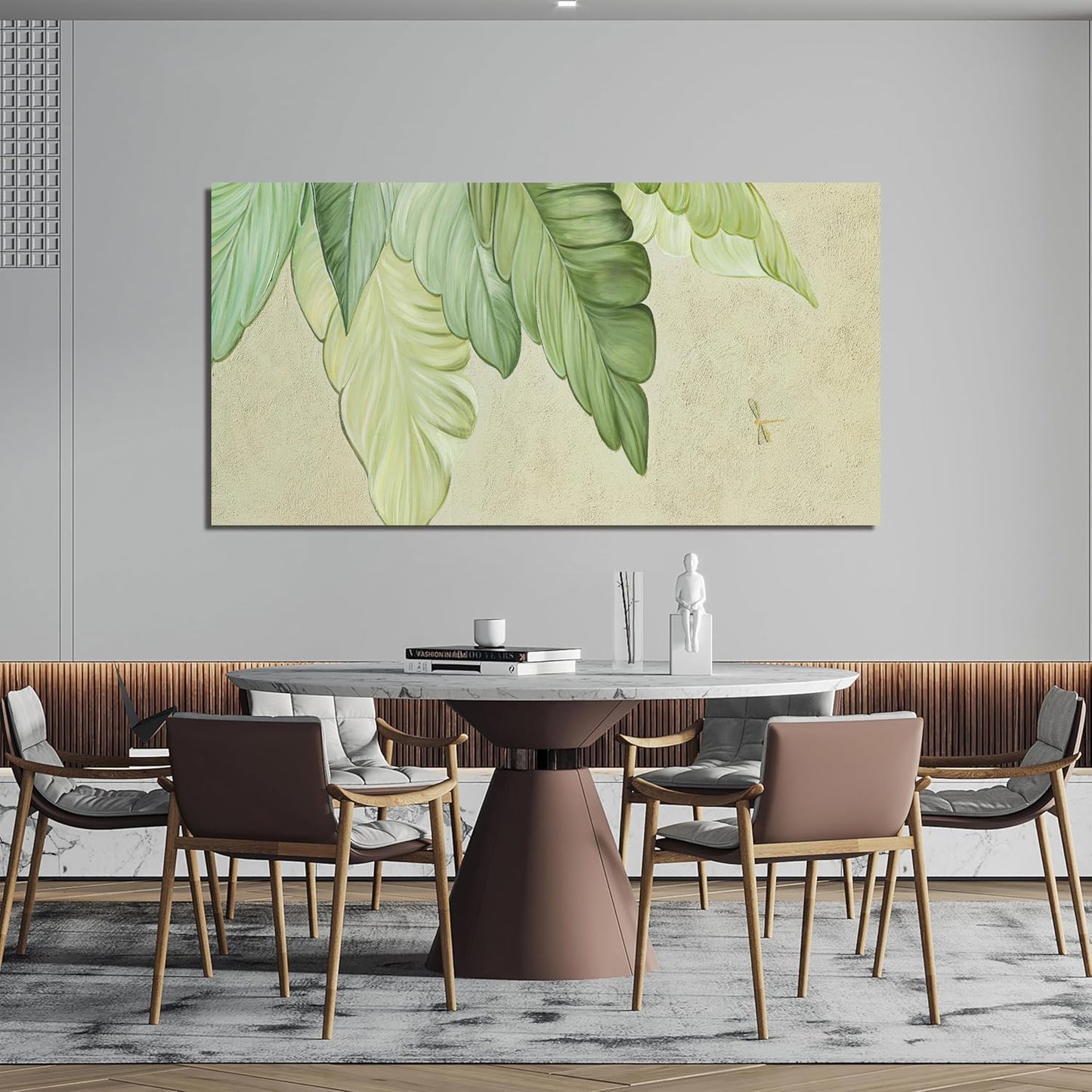 Canvas Wall Art Decor Large Modern Green Wall Art Prints Art Work for Wall Decor Wall Art Pictures for Living Room Boho Botanical Wall Art Decorations Artwork for Walls Bedroom Office Decor 24" X 48"