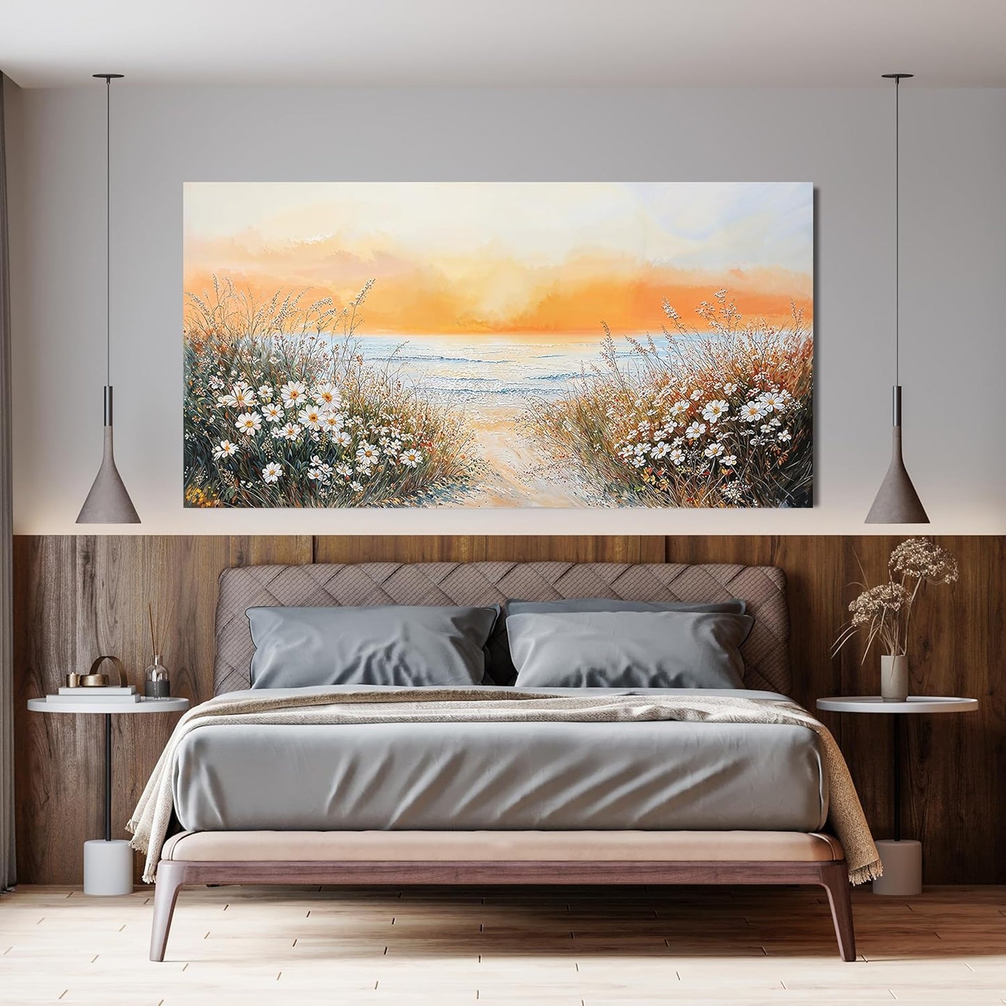 Canvas Oversized Wall Art Decor Wall Pictures for Living Room Artwork for Walls Large Coastal Beach Wall Art Prints Canvas Art Wall Decor Vintage Landscape Wall Art Bedroom Home Wall Art Decor 29" X 58"