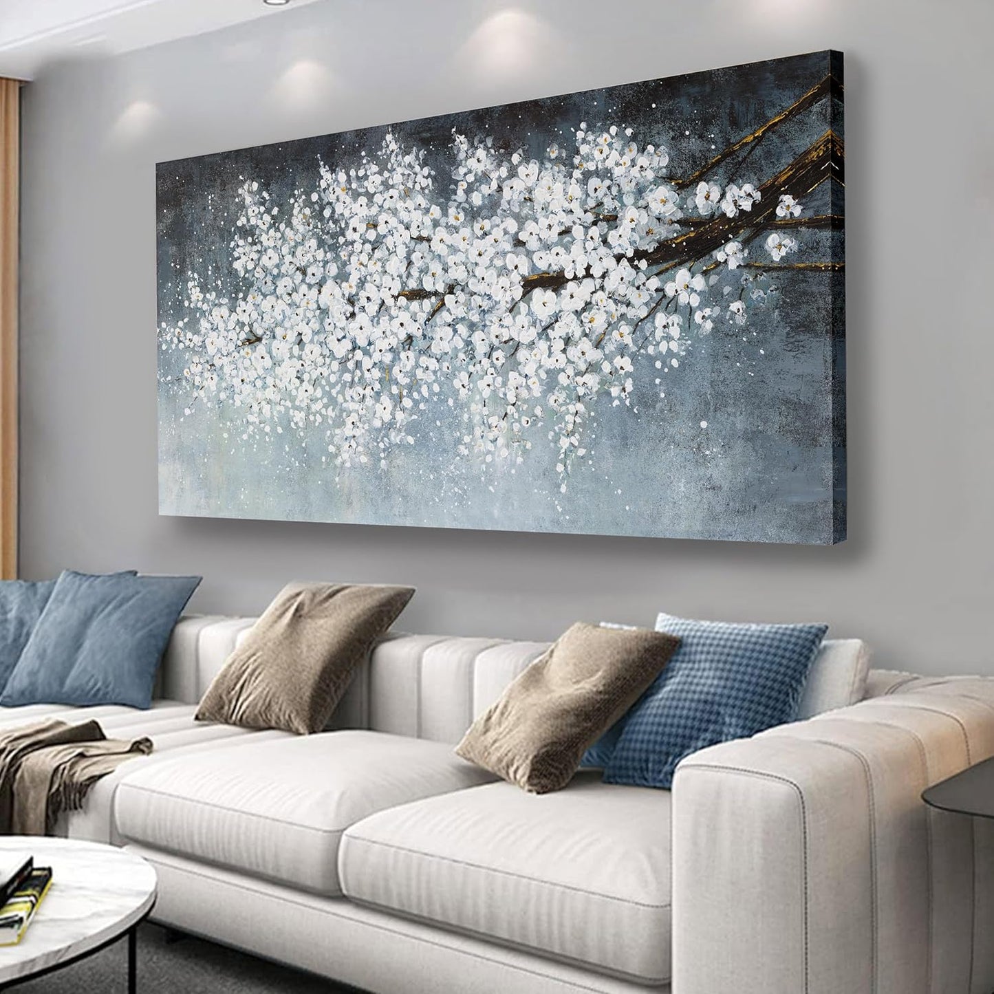 Belmrxne Flower wall White and Black Wall Art Wall Decor aesthetic Maximalist Decor Artwork for Living Room Bedroom Dining Room Office Home Decor 20x40 inch