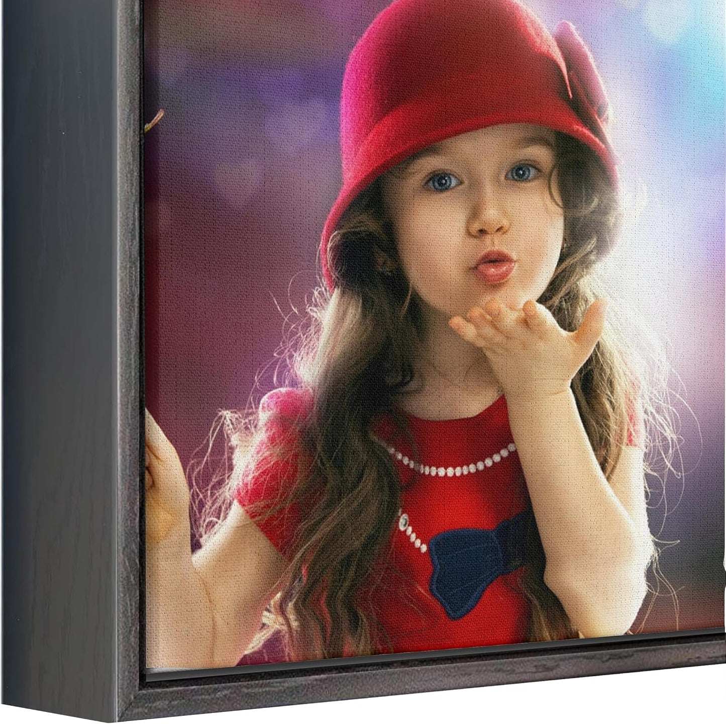 Personalized Custom Canvas Prints: Photo On Canvas (Black 16X24) Transform Your Photos into Stunning Framed Wall Art Digitally Printed Photo To Canvas Ideal for Home Decor, Gifts Keepsakes.