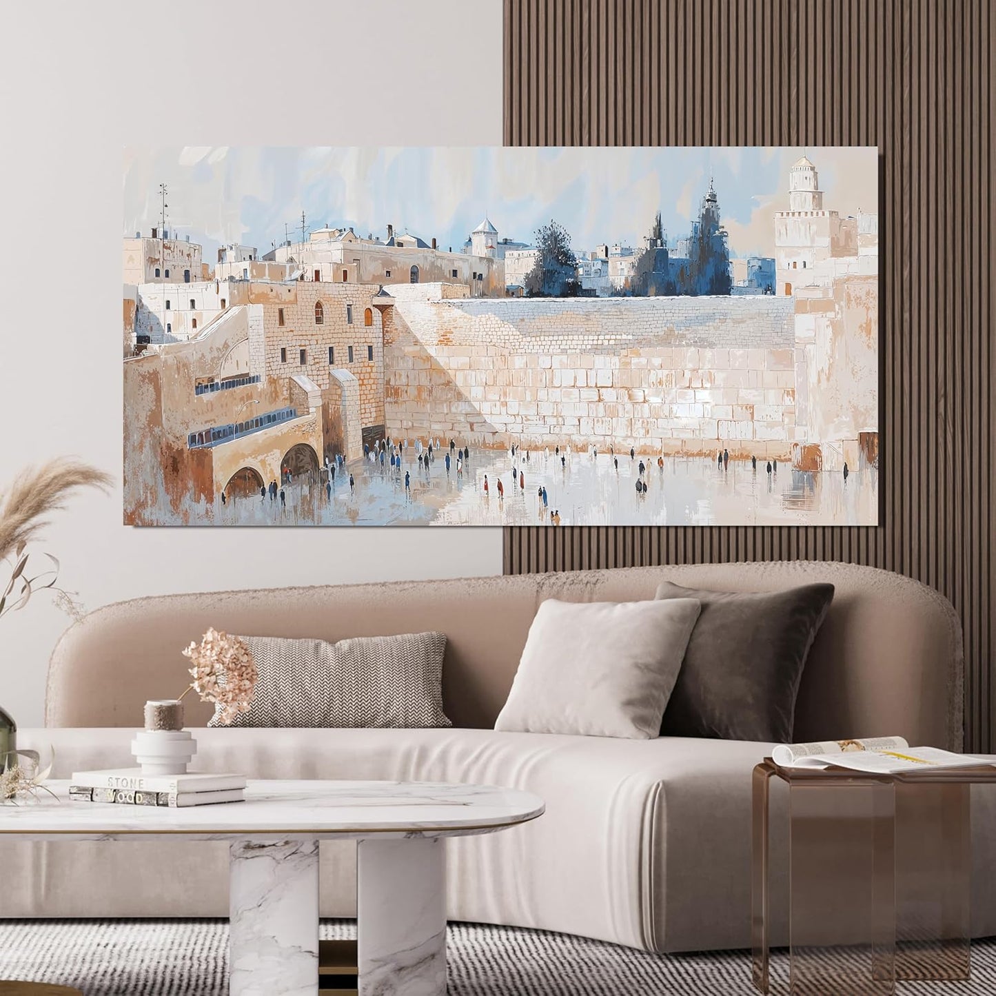 Canvas Wall Art Decor Pictures Beige Large Wall Art Decorations For Living Room Vintage Canvas Art Wall Artwork For Walls Decor Prints Pictures For Bdroom Office Wall Decor 24" X 48" Ready to Hang