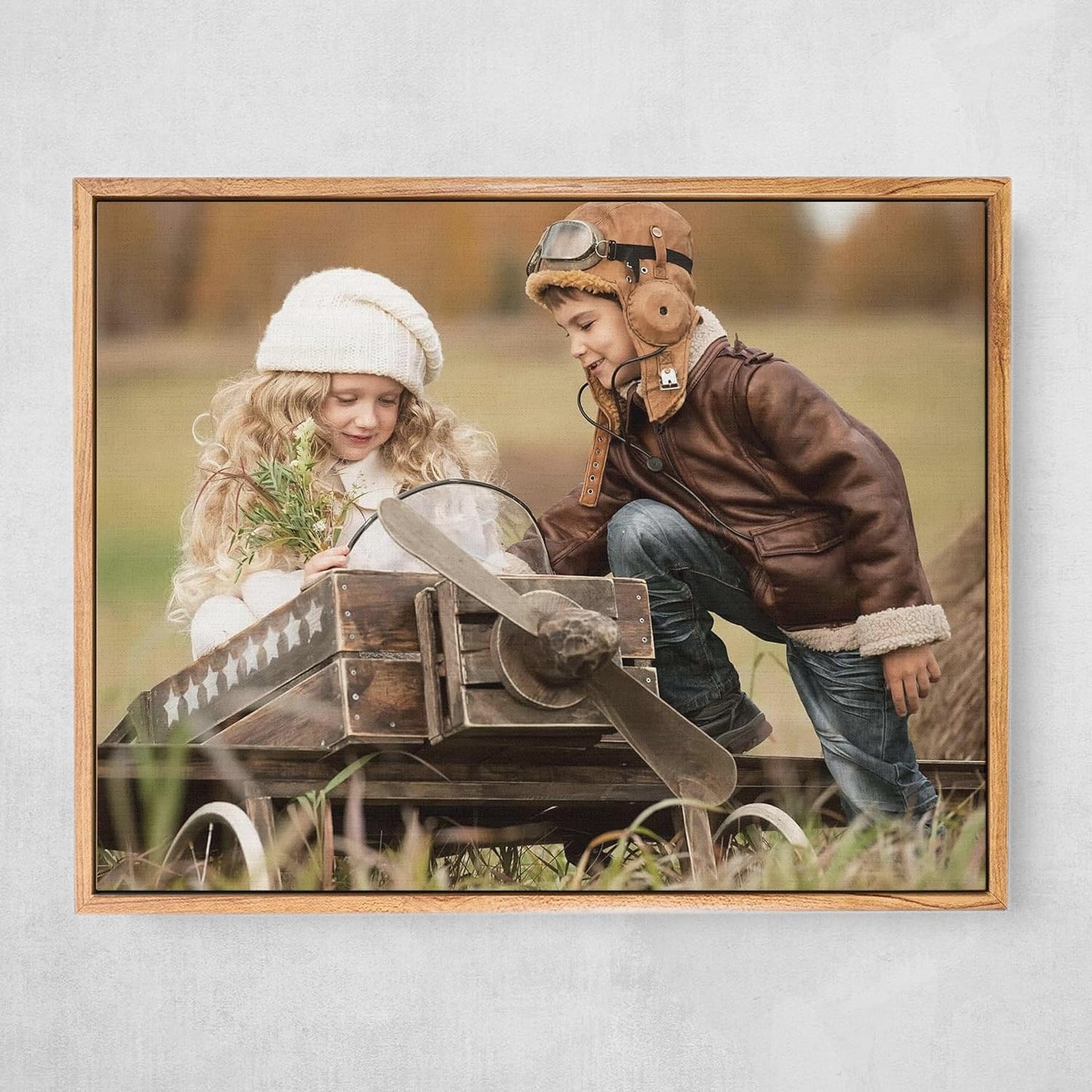 Personalized Custom Canvas Prints: Photo On Canvas (Light Brown, 16x16) Transform Your Photos into Stunning Framed Wall Art Digitally Printed Photo To Canvas Ideal for Home Decor, Gifts Keepsakes.