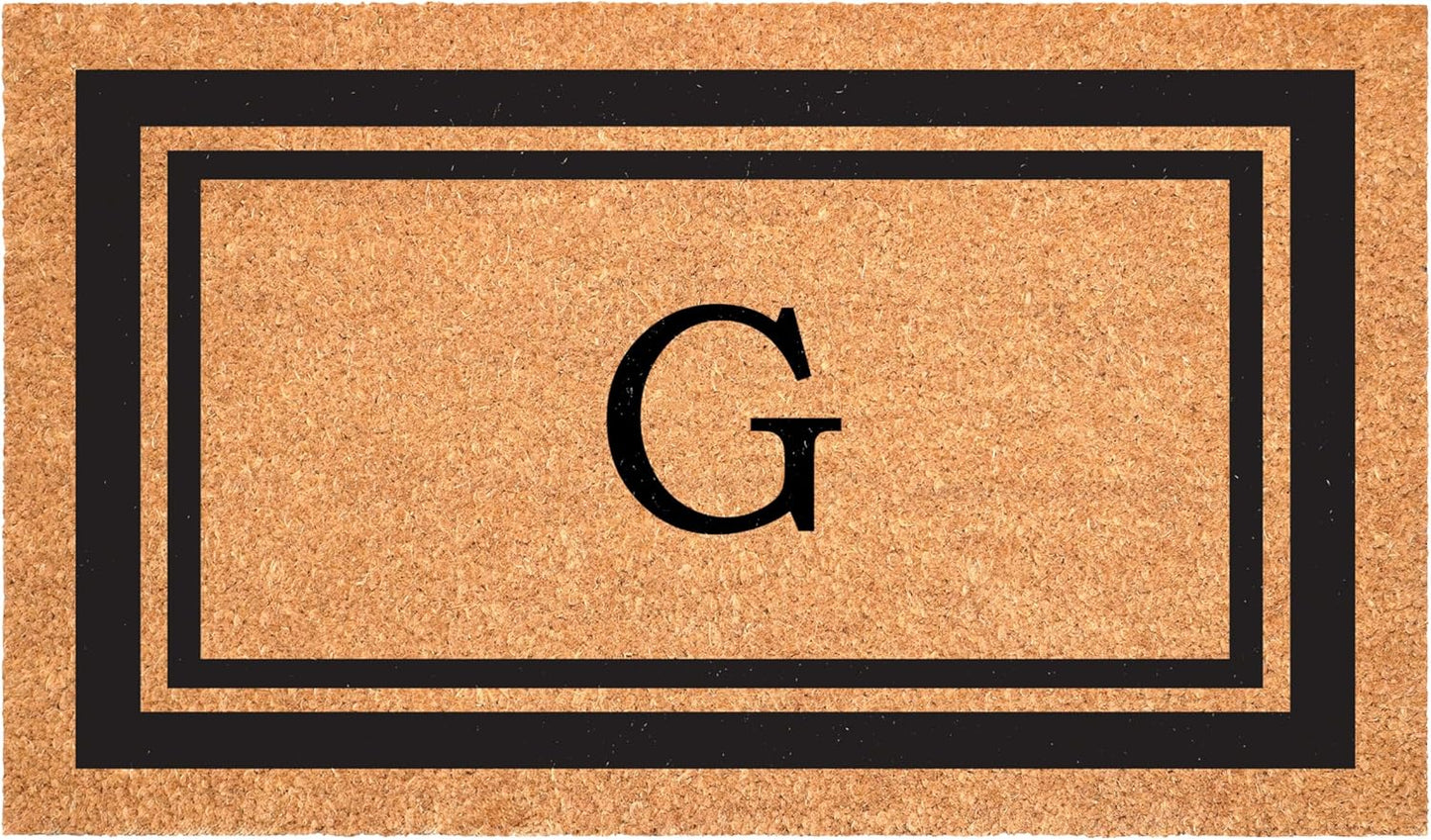 Calloway Mills 152963048G Black Border 30" x 48" Monogram Doormat Letter (G)