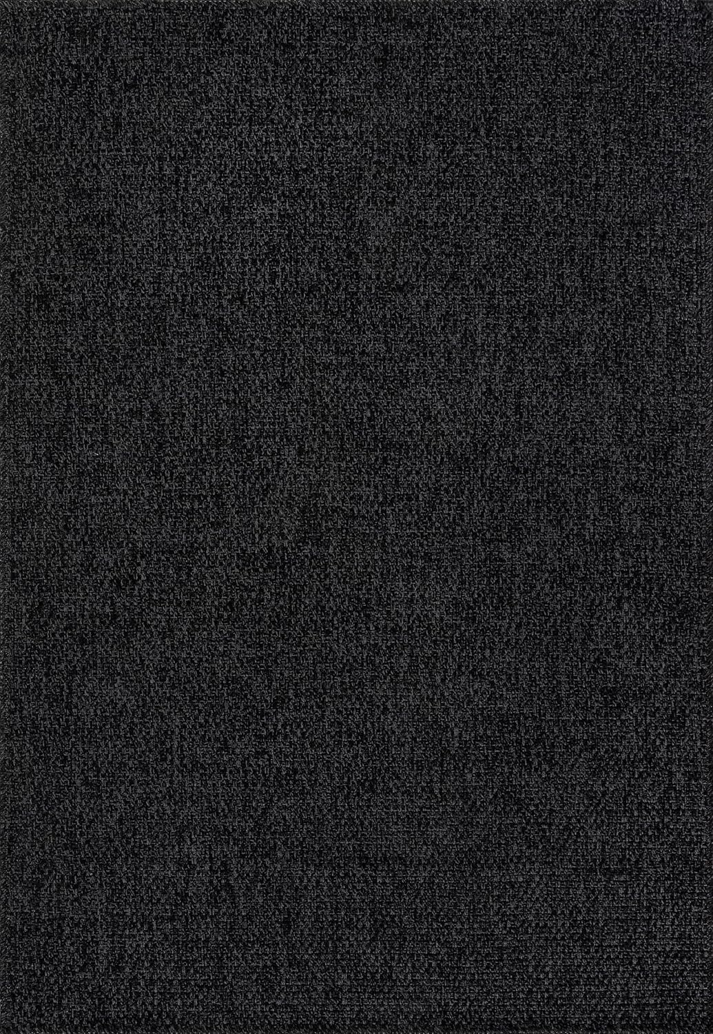 CAMILSON Easy Jute Rug 5x7, Indoor Outdoor Dark Gray Black Farmhouse Area Rugs for Living Room Patio and Kitchen Rug, Solid Boho Woven Design, Easy-Cleaning, Washable Outside Carpet Alfombras (5 x 7)