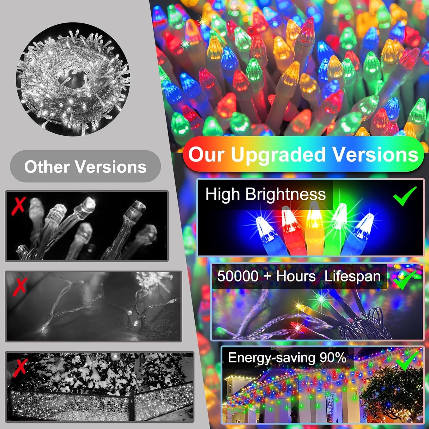 1620 LED Christmas Lights with 360 Drops,164ft 8 Modes Fairy Hanging String Lights with Time Waterproof, Plug-in Hanging String Lights for Holiday Wedding Party Christmas Decor (Multicolor)