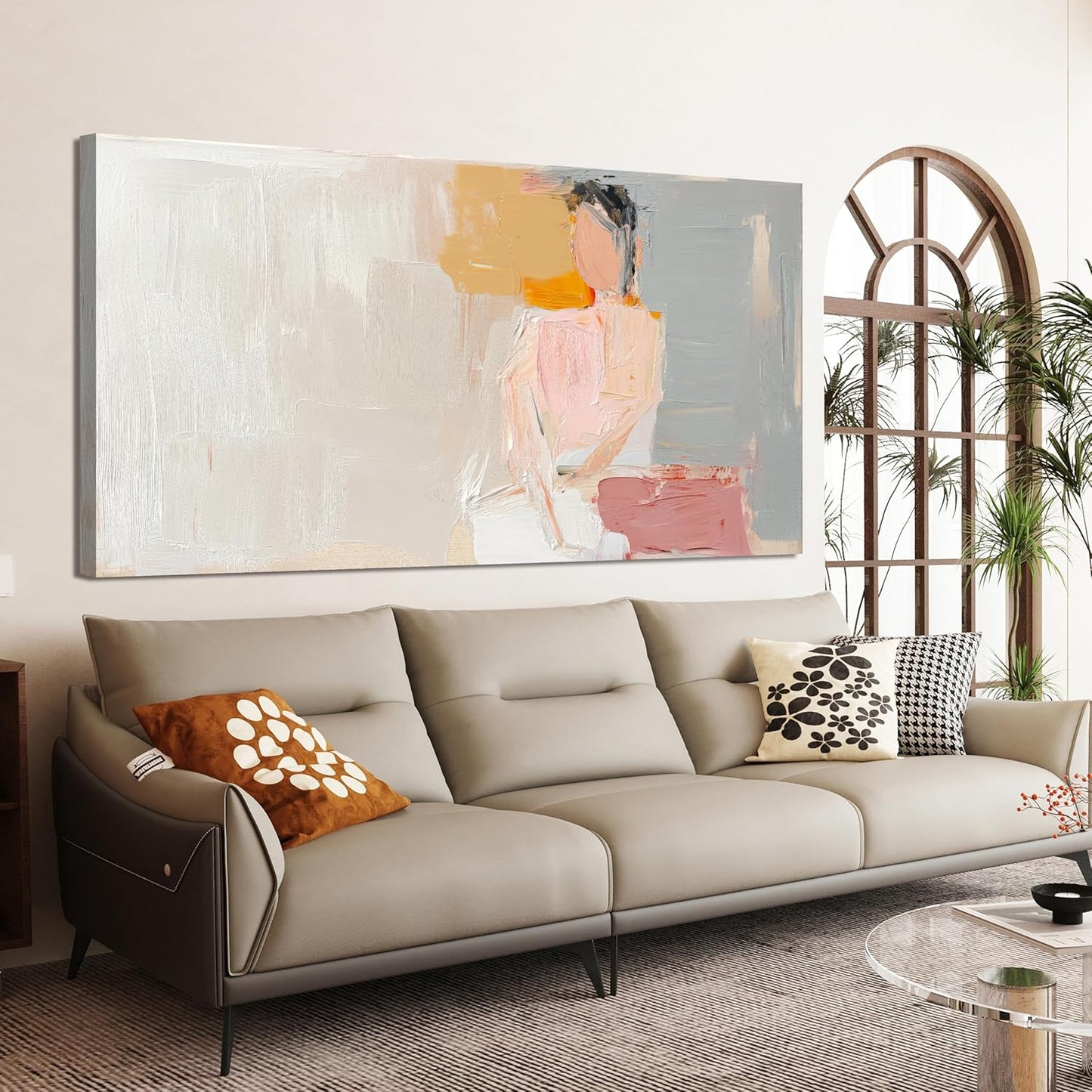 Abstract Canvas Wall Art Decor Canvas Wall Art Pictures for Living Room Artwork for Walls Abstract Canvas Art Wall Decor Pink Wall Art Paintings Prints Art Work for Room Office Home Wall Decor 24"x48"