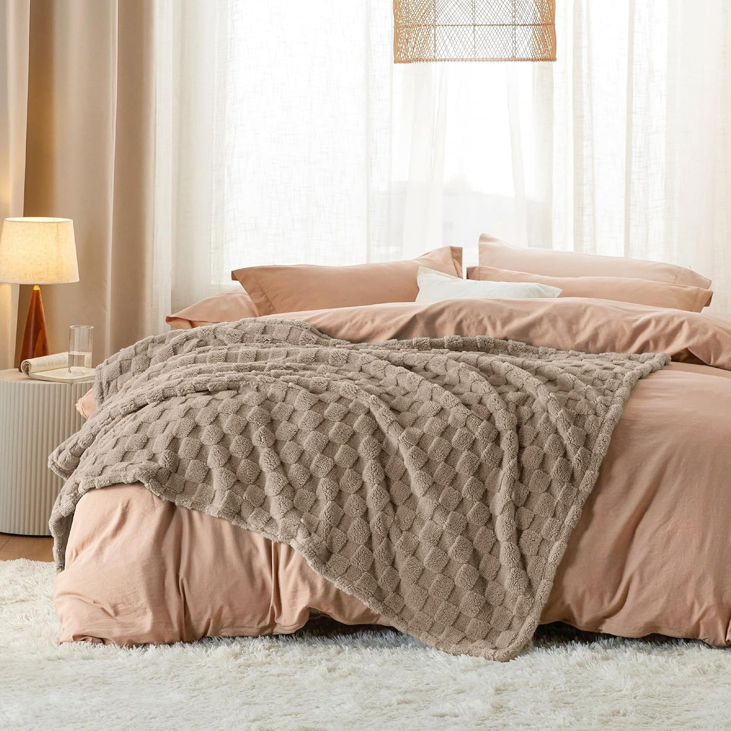 Bedsure GentleSoft Light Taupe Twin XL Blanket for Bed - Super Soft Cozy Fleece Blankets for Women, Cute Throws for Girls, Dorm Room Essentials for Girls Teens Back to School, 66x90 Inches