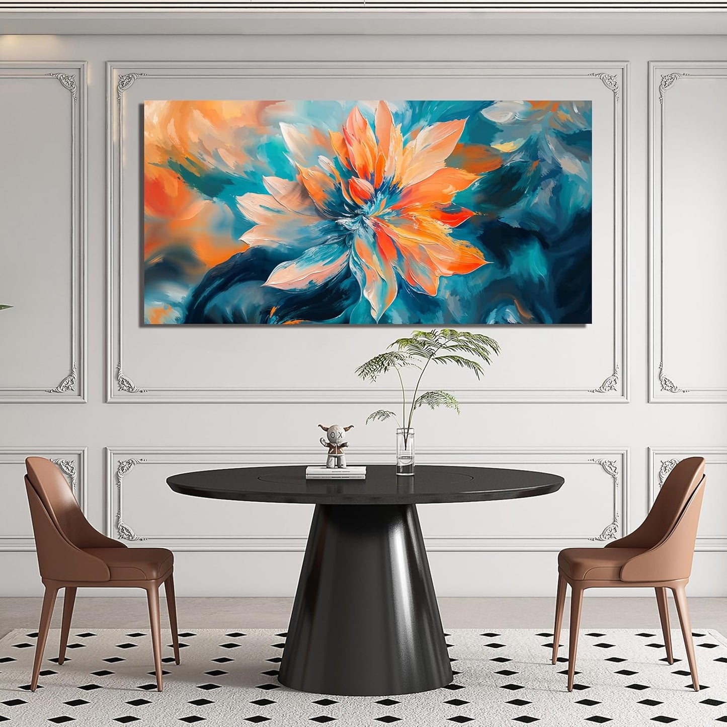 KUPTEU Canvas Wall Art Decor Large Wall Art Pictures for Living Room Colorful Flowers Wall Art Prints Decorations Canvas Art Wall Decor Artwork for Walls Bedroom Home Aesthetic Decor 24" X 48"