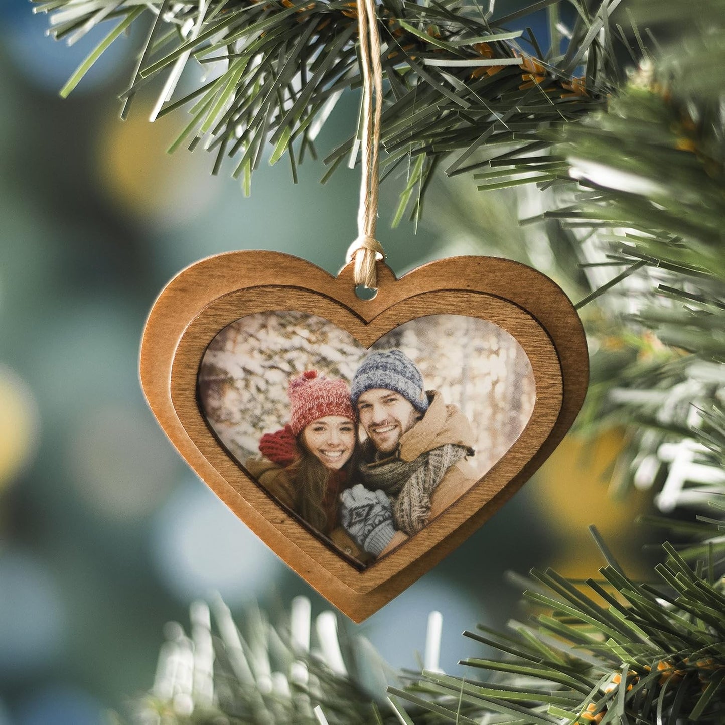 Wood Heart-Shaped 2.25" x 1.75" Photo Ornament - Pack of 10
