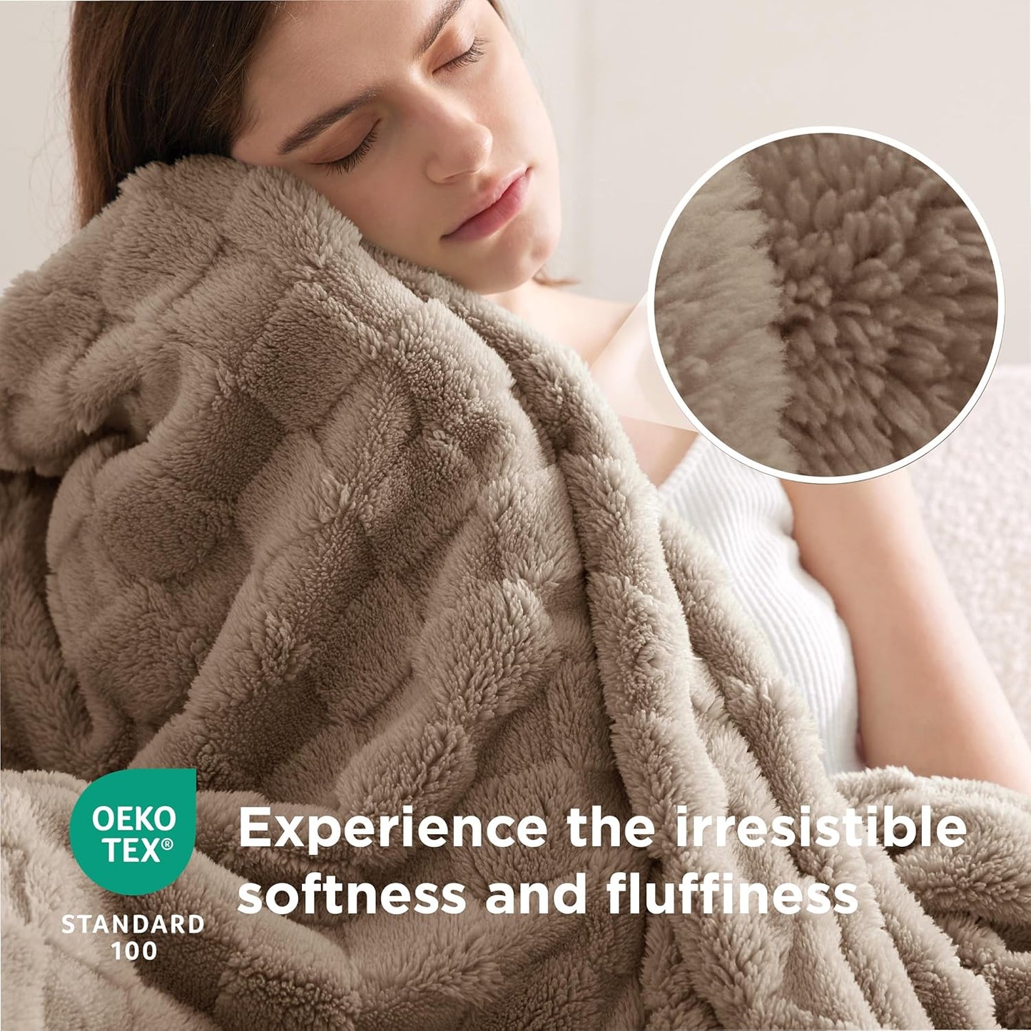 Bedsure GentleSoft Full Size Blankets for Bed Light Taupe - Super Soft Cozy Fleece Blanket for Women Men Girls, Large Fuzzy Throws for Bedroom Decor, 84x90 Inches