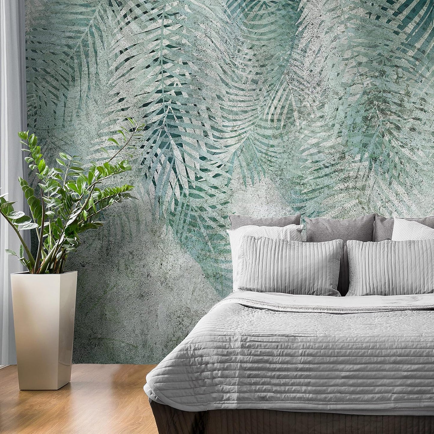 artgeist Premium Wall Mural Leaves 177x124 in - XXL Non-Woven Wallpaper Fleece Wall Decor Photo Print Picture Image Design Nature Botanical Plants Palm Abstract b-C-0861-a-a