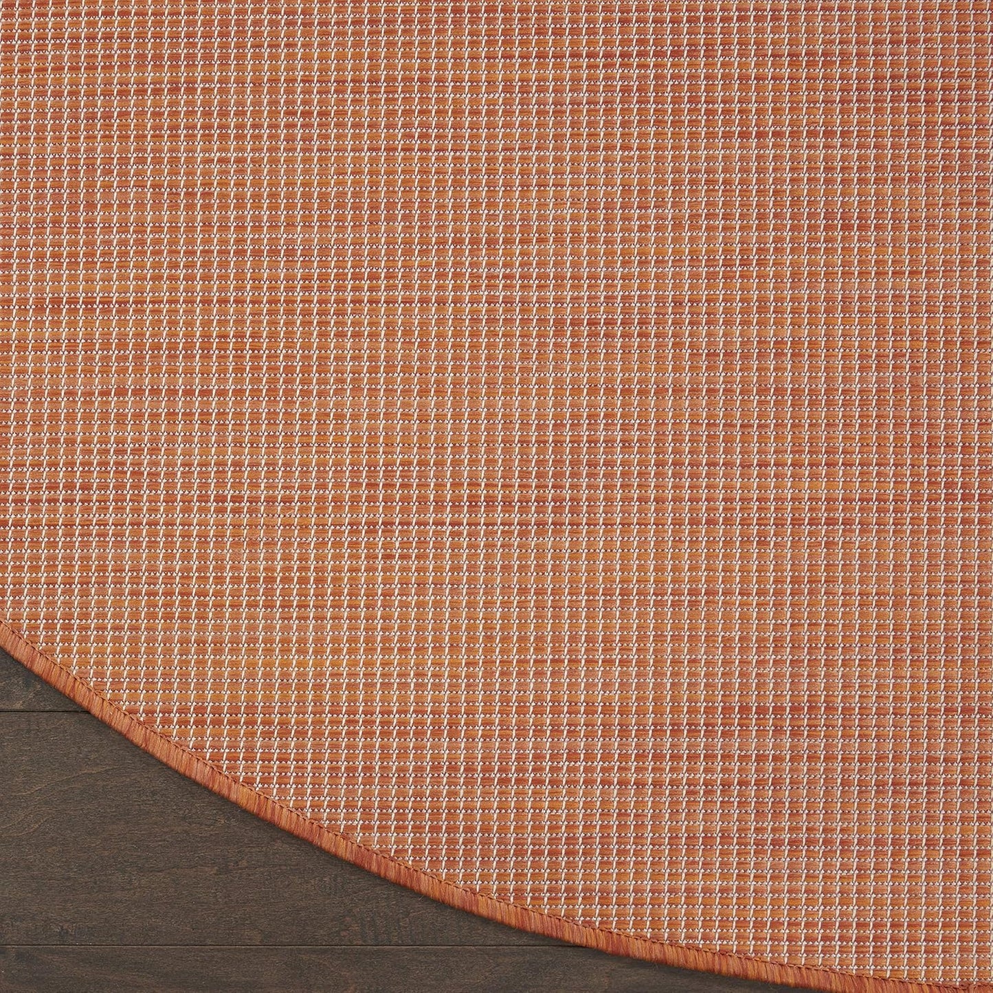 Nourison Positano Indoor/Outdoor Terracotta 6' x Round Area Rug, Easy Cleaning, Non Shedding, Bed Room, Living Room, Dining Room, Backyard, Deck, Patio (6 Round)